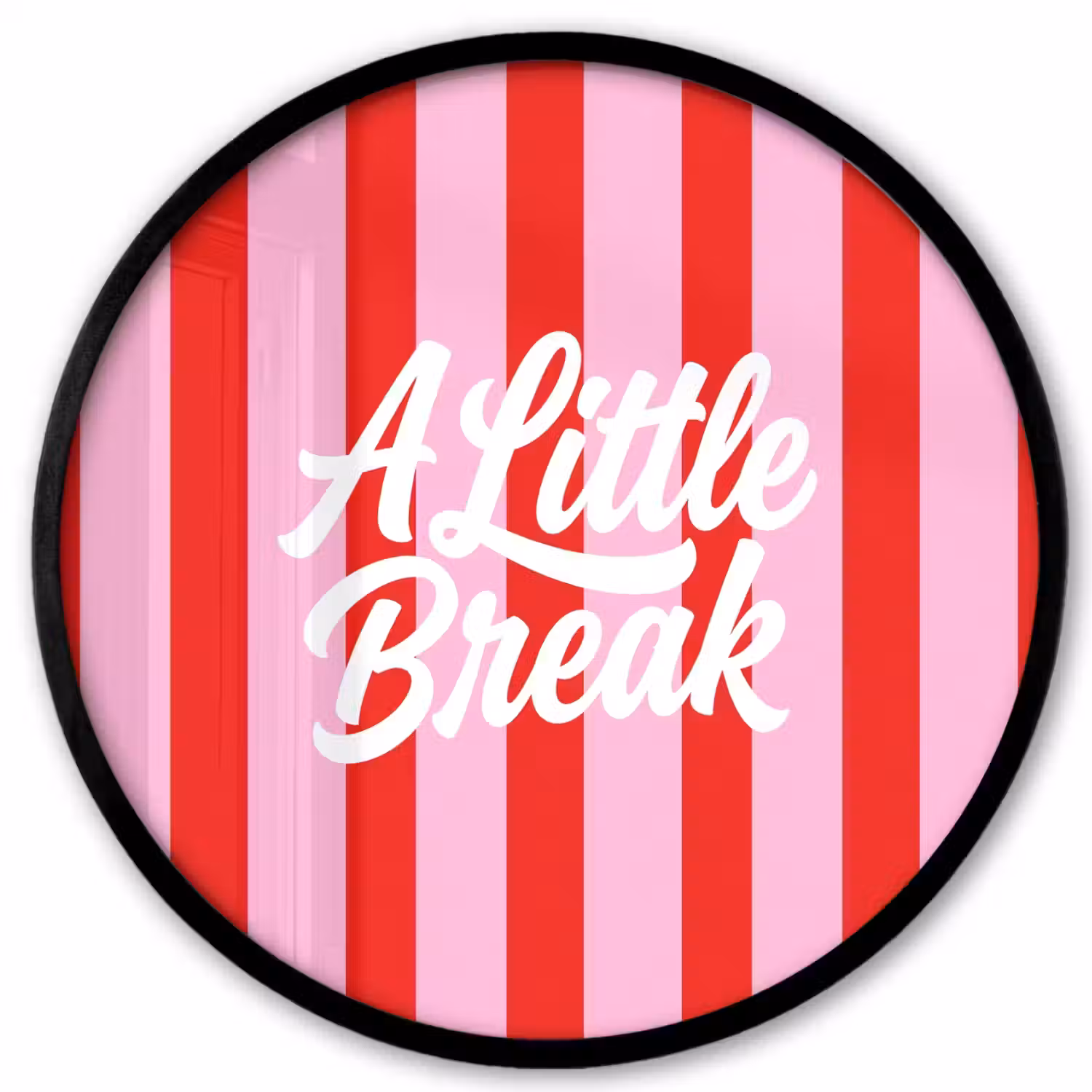 A Little Break - Strepen - Rood - Roze Fotolijst rond zonder passe partout klein -3d