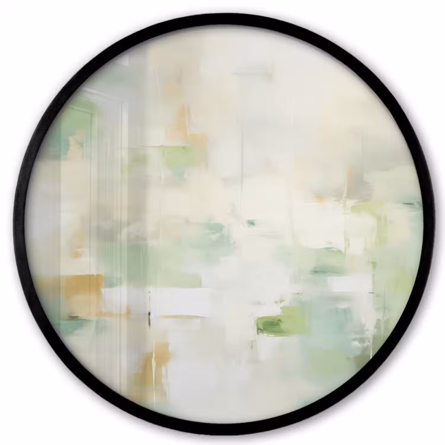 Abstract - Kunst - Wit - Groen - Modern Fotolijst rond zonder passe partout klein -3d