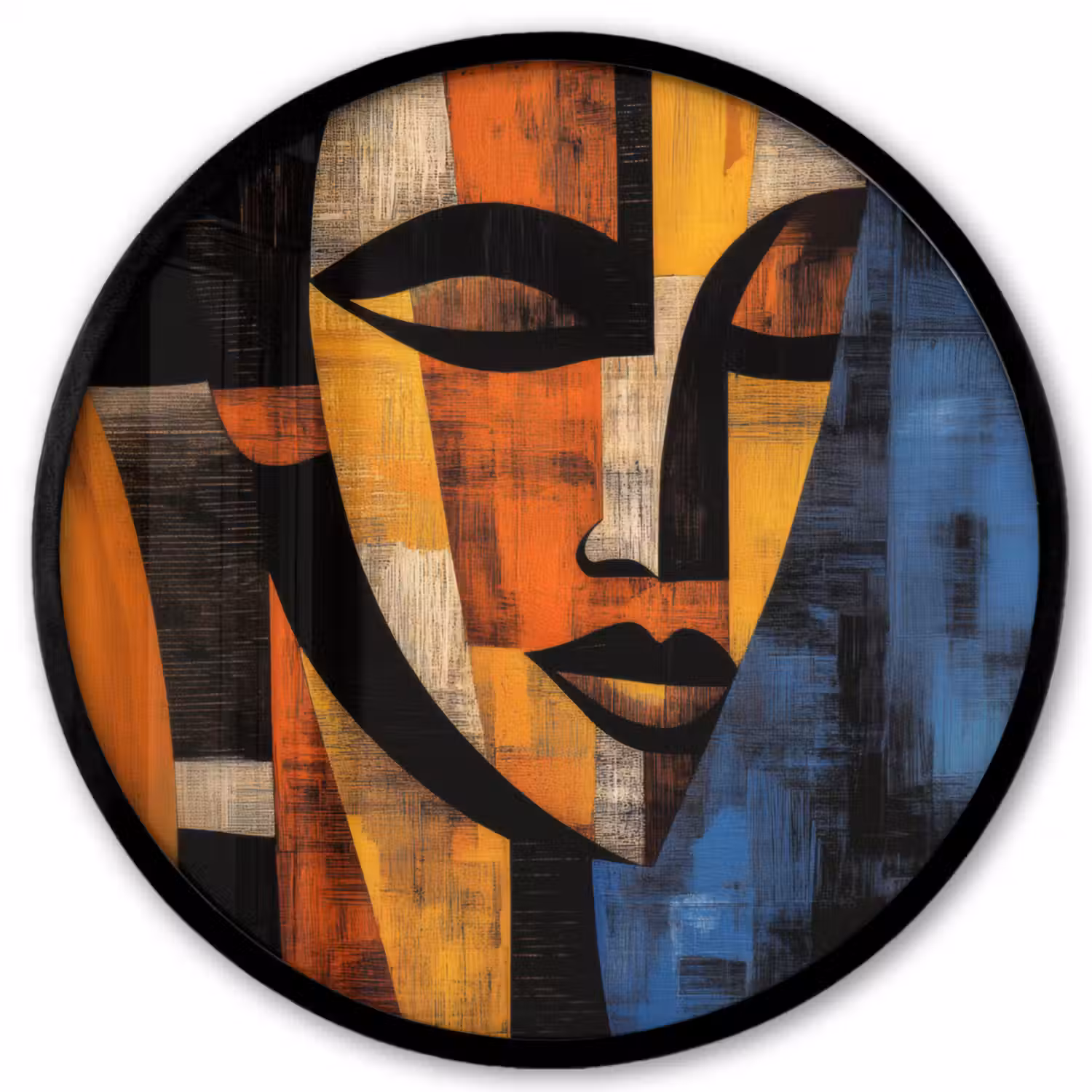 Abstract - Portret - Kleurvakken Fotolijst rond zonder passe partout klein -3d