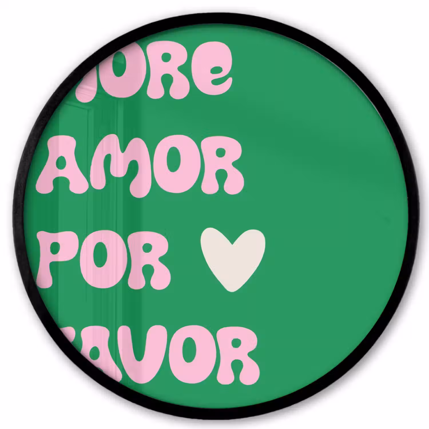 Amor - Valentijn - Groen - Tekst Fotolijst rond zonder passe partout klein -3d