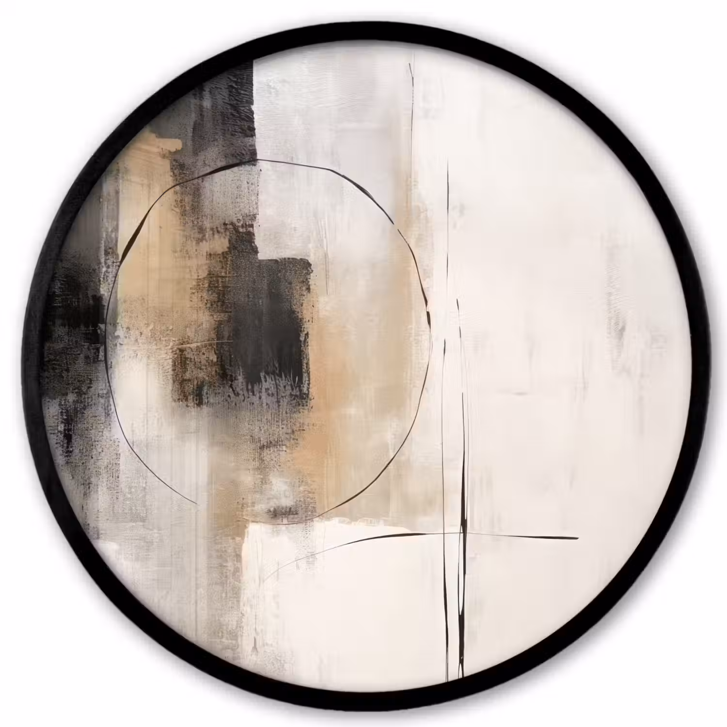 Kunst - Abstract - Grijs - Industrieel Fotolijst rond zonder passe partout klein -3d