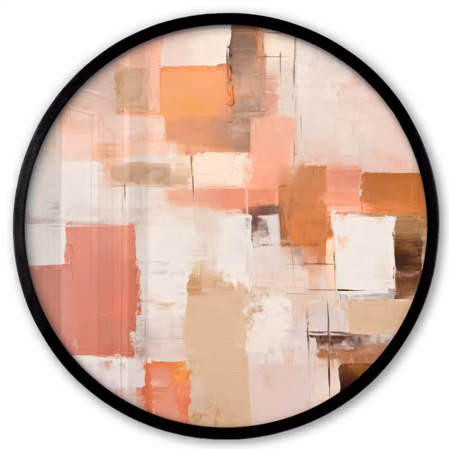 Kunst - Roze - Abstract Fotolijst rond zonder passe partout klein -3d