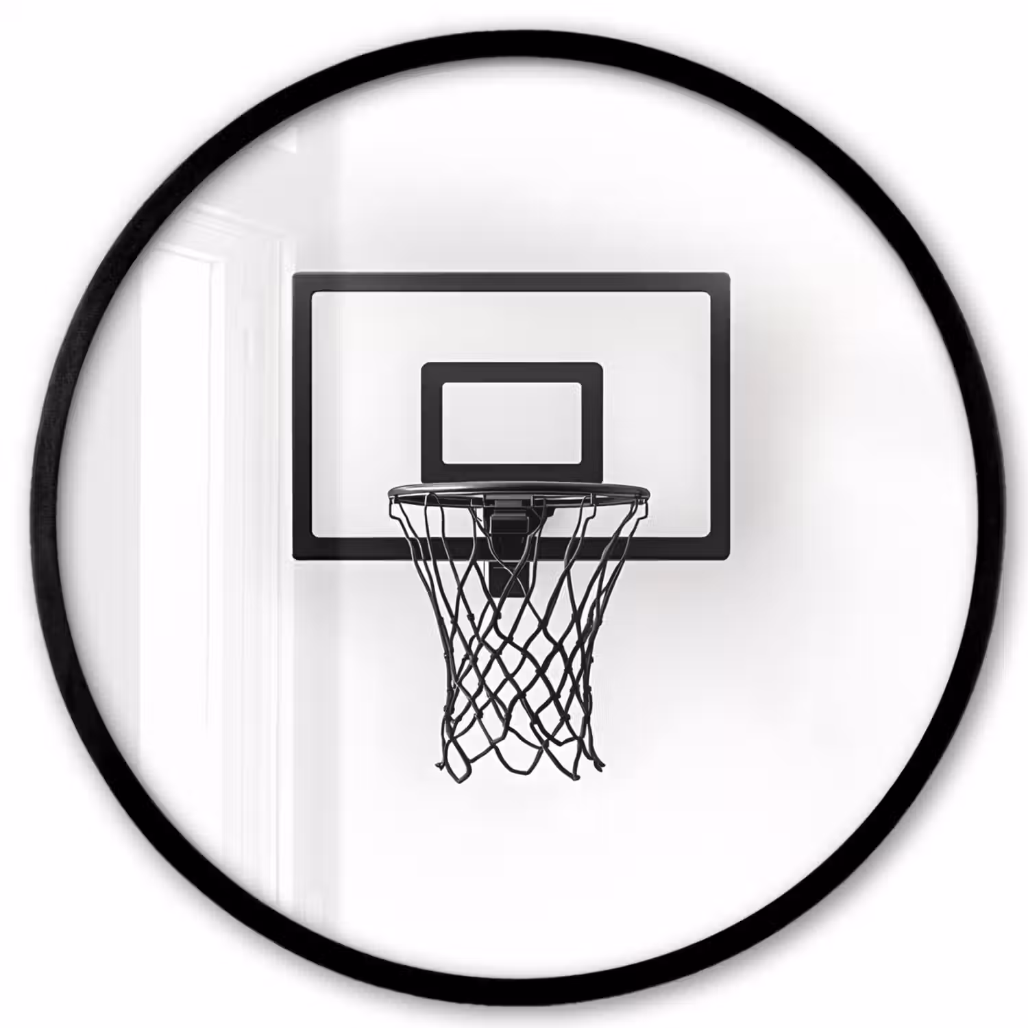 Basketbalbord - Minimalistisch - Zwart Fotolijst rond zonder passe partout klein -3d