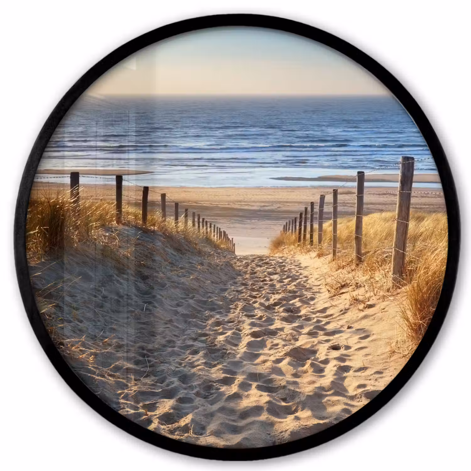 Strand - Zee - Nederland - Duinen - Zon Fotolijst rond zonder passe partout klein -3d