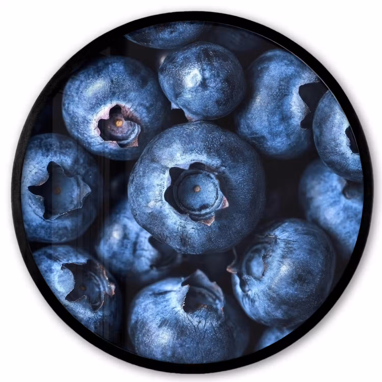 Bessen - Blauw - Fruit Fotolijst rond zonder passe partout klein -3d