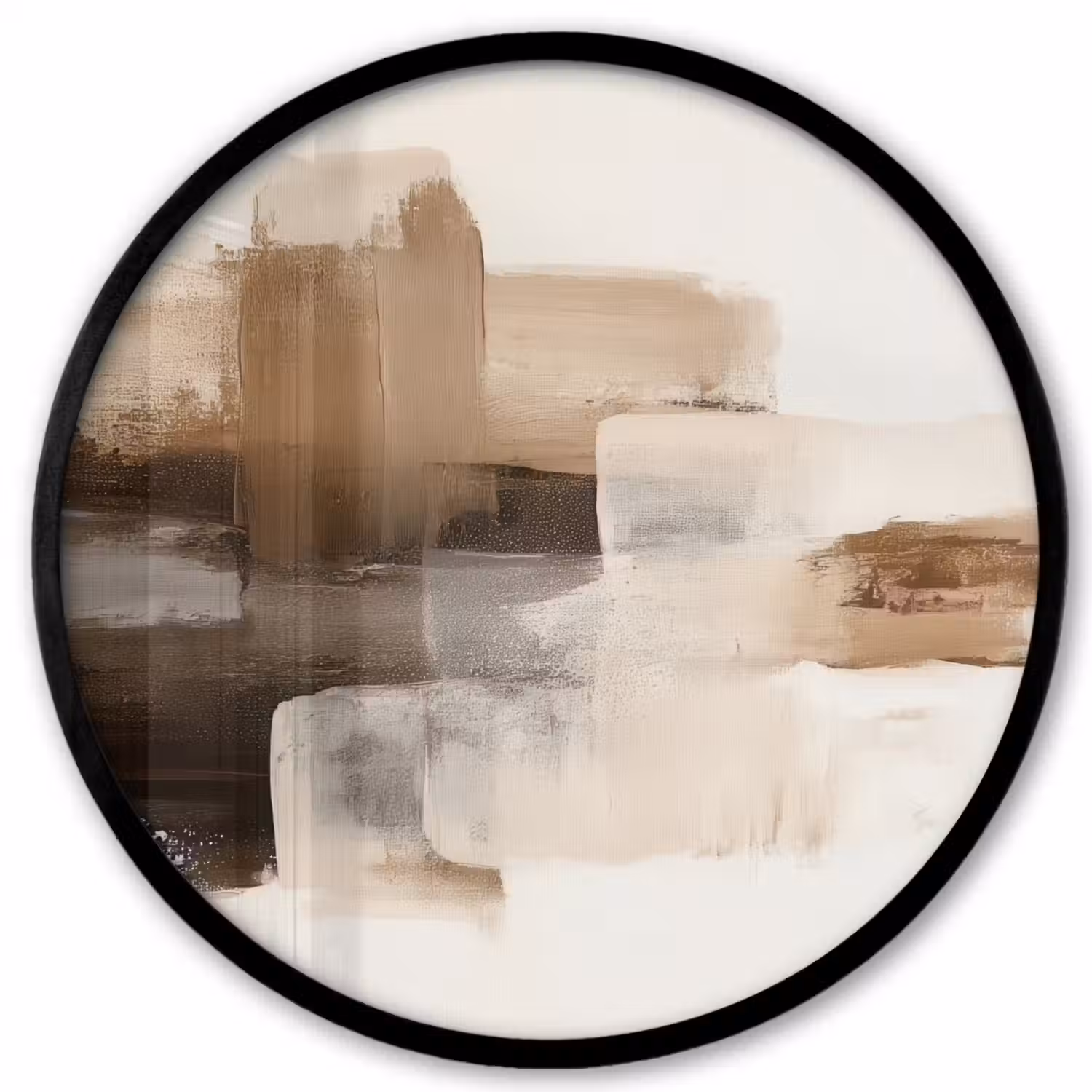 Penseelstreken - Abstract landschap - Rust Fotolijst rond zonder passe partout klein -3d