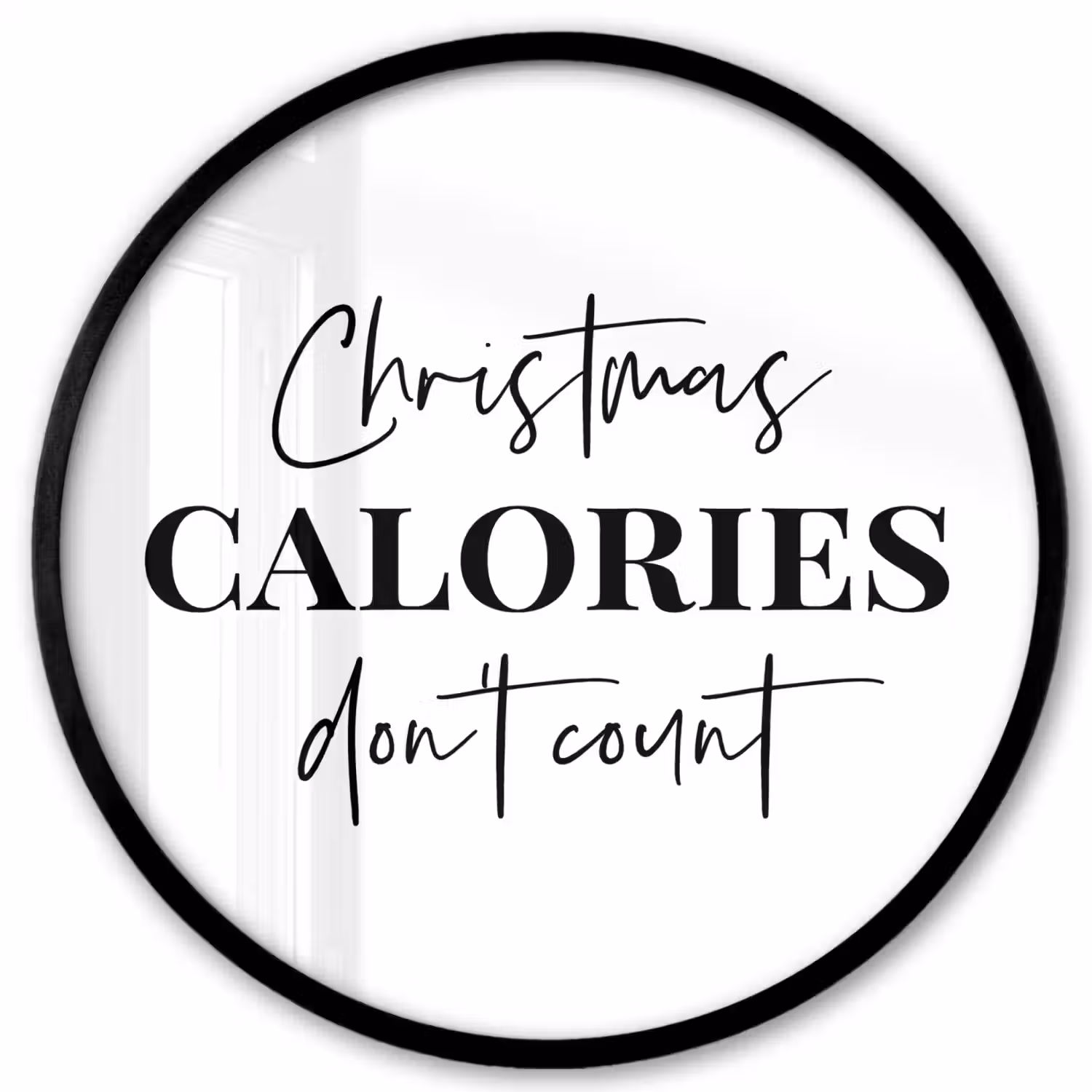 Kerst quote - Winter - Christmas calories - Wit Fotolijst rond zonder passe partout klein -3d