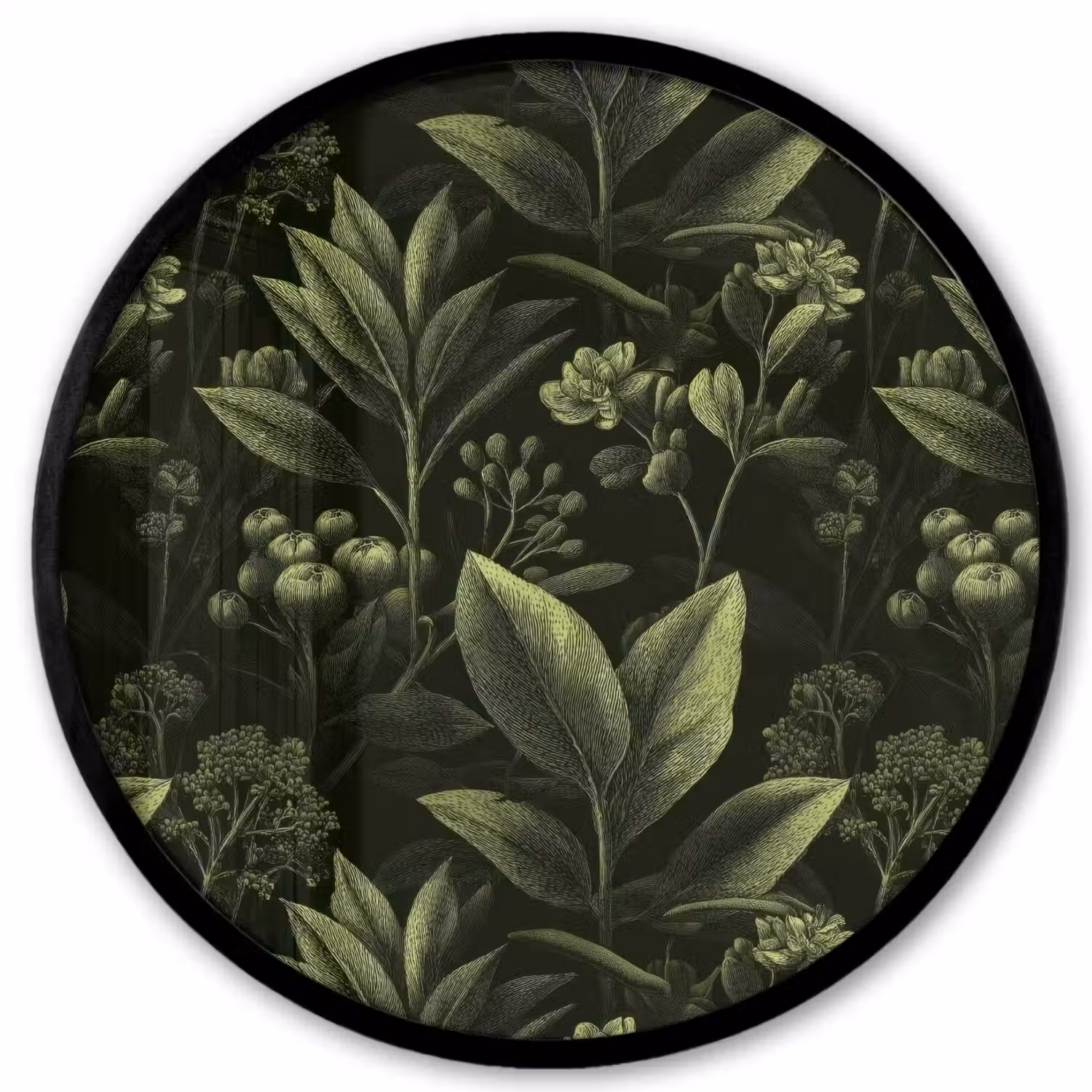 Klassiek - Donker - Botanisch - Planten Fotolijst rond zonder passe partout klein 856 -3d