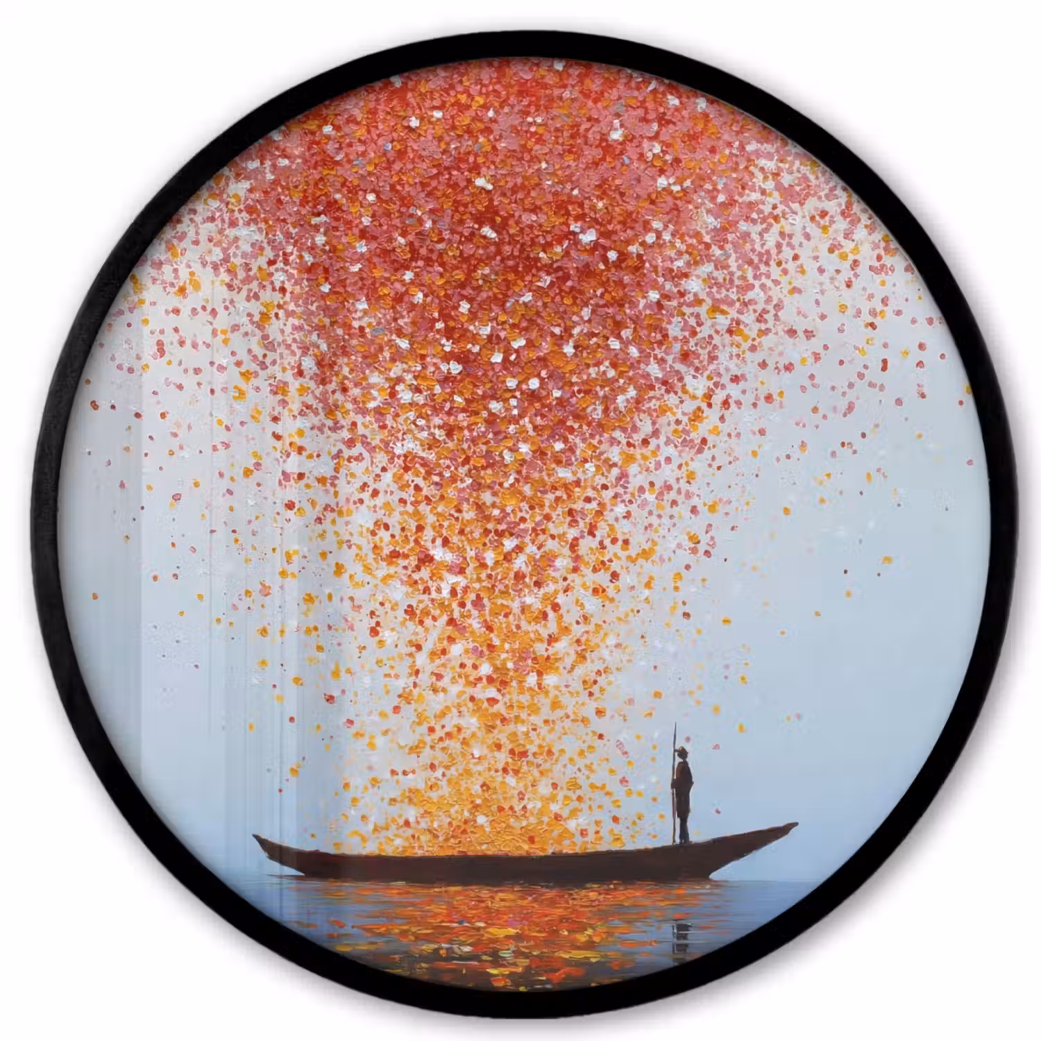 Wolk - Confetti - Boot - Wateroppervlakte Fotolijst rond zonder passe partout klein -3d