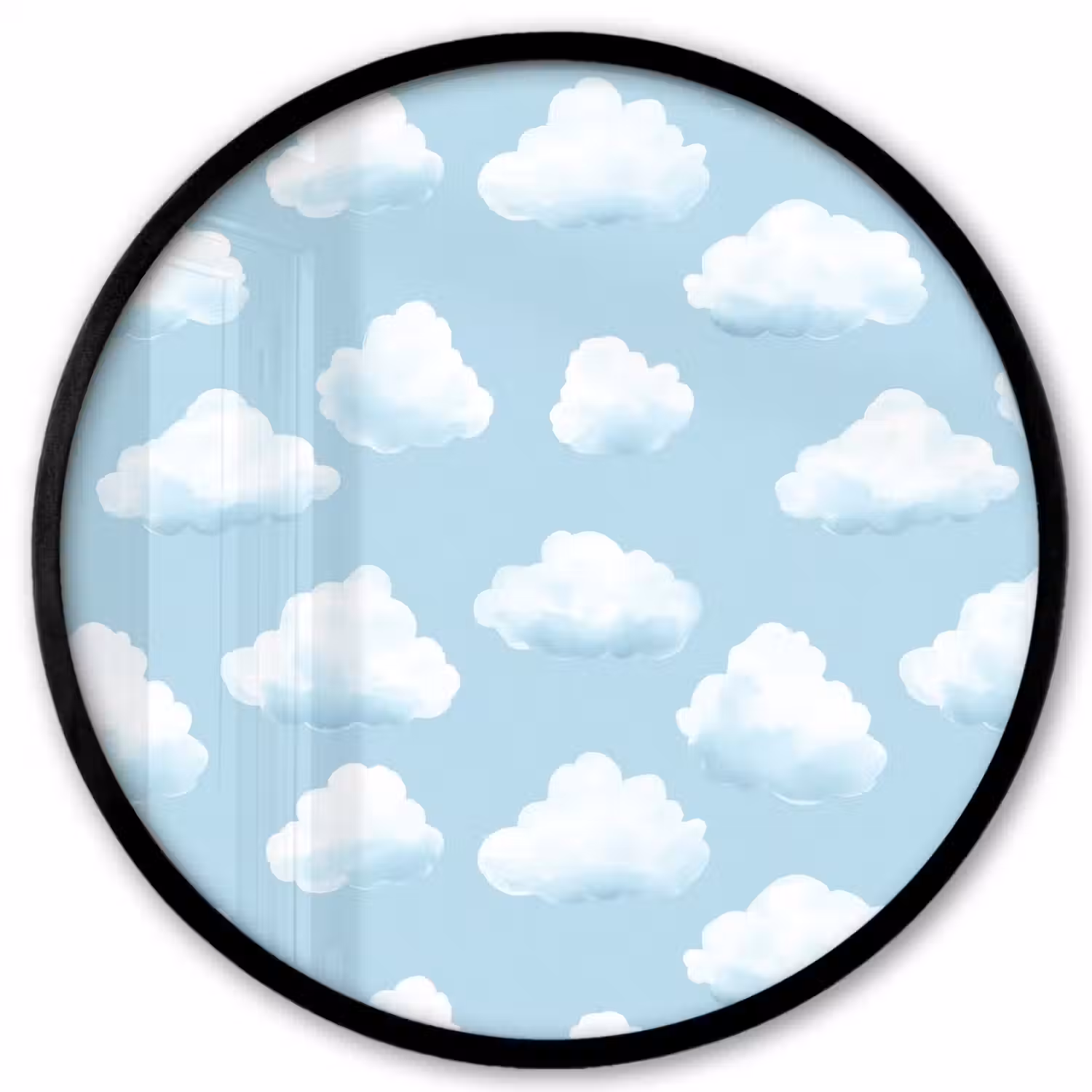 Wolken - Illustratie - Blauw Fotolijst rond zonder passe partout klein 856 -3d