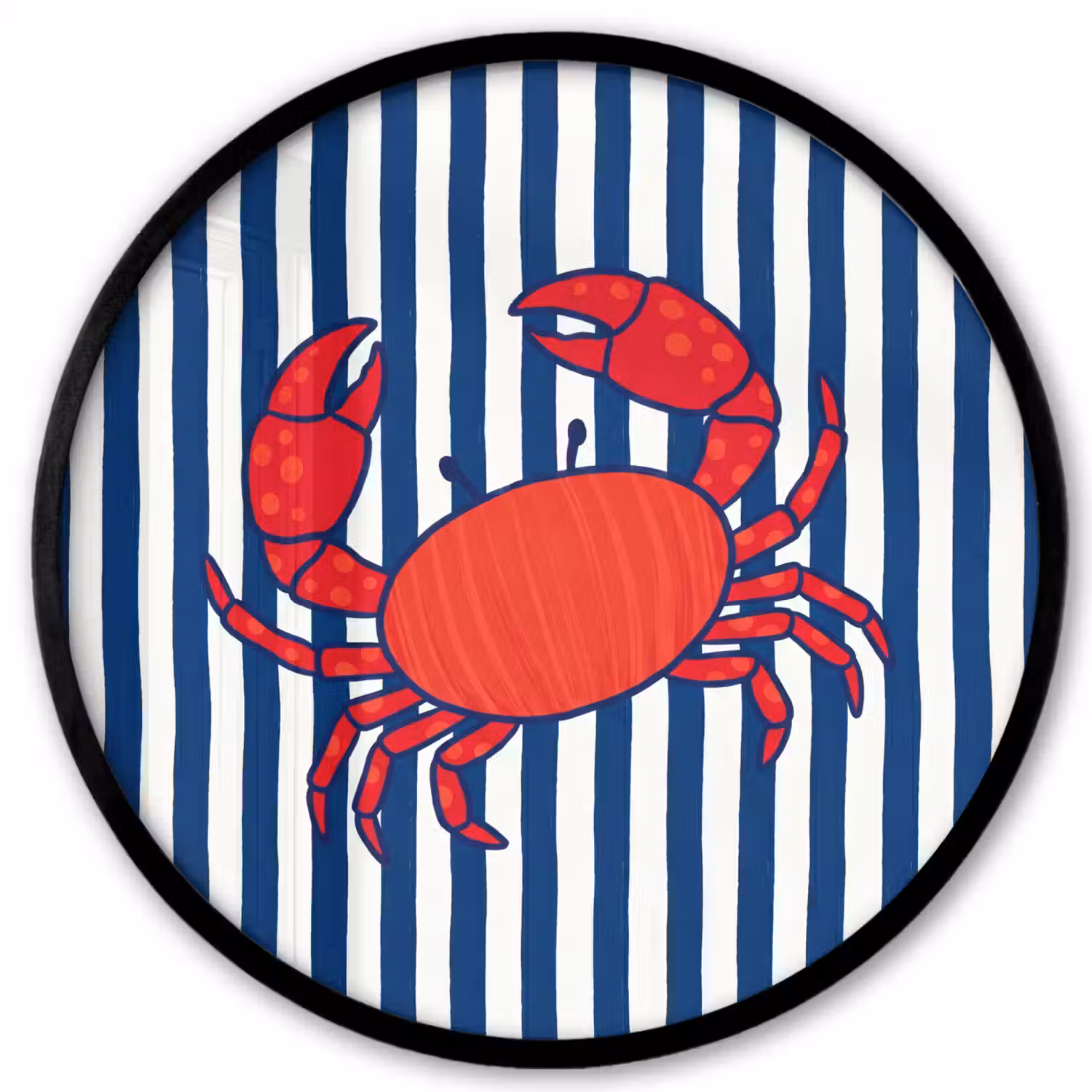 Krab - Strepen - Zeeleven - Illustratie - Rood Fotolijst rond zonder passe partout klein -3d