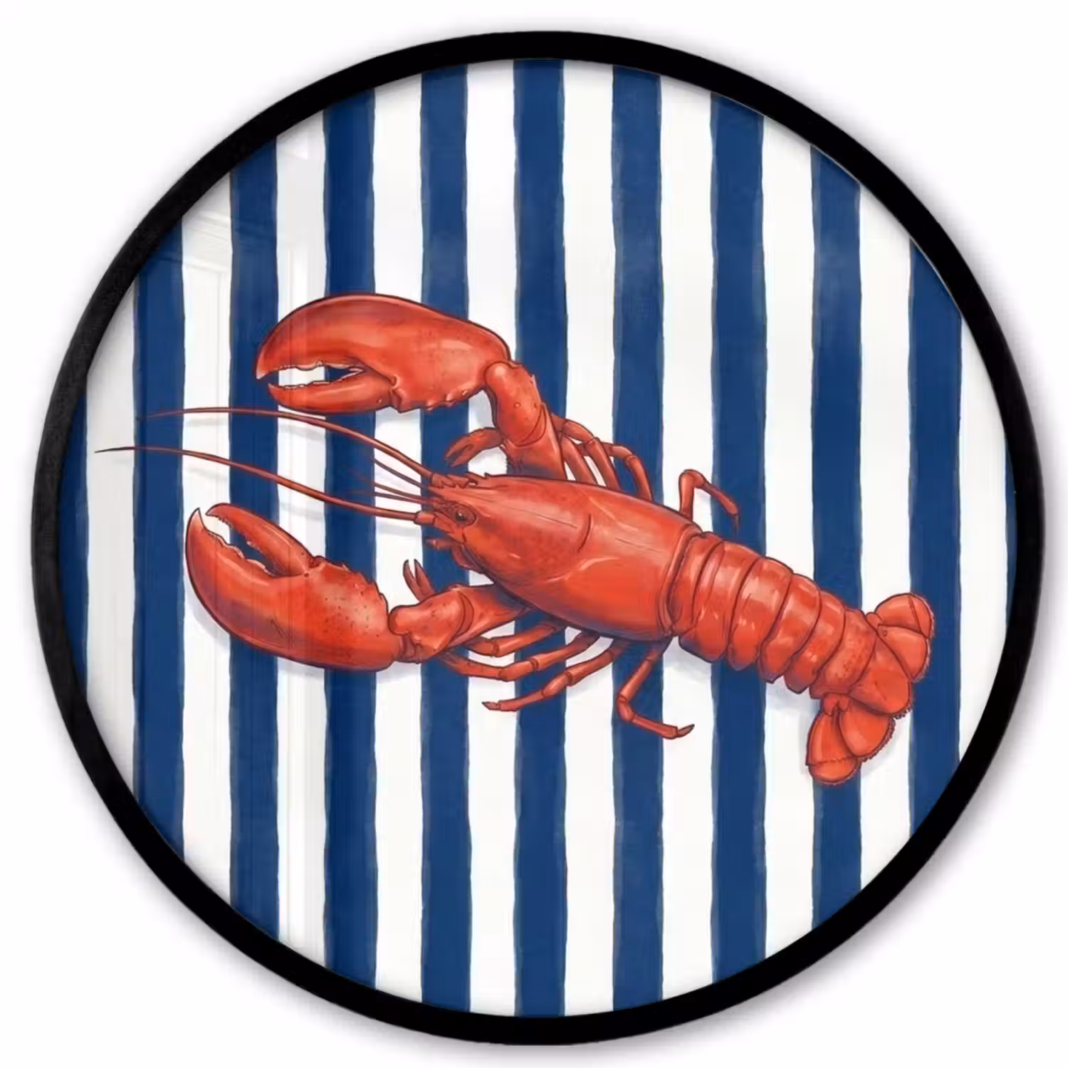 Schaaldier - Kreeft - Marine - Illustratie - Rood Fotolijst rond zonder passe partout klein -3d