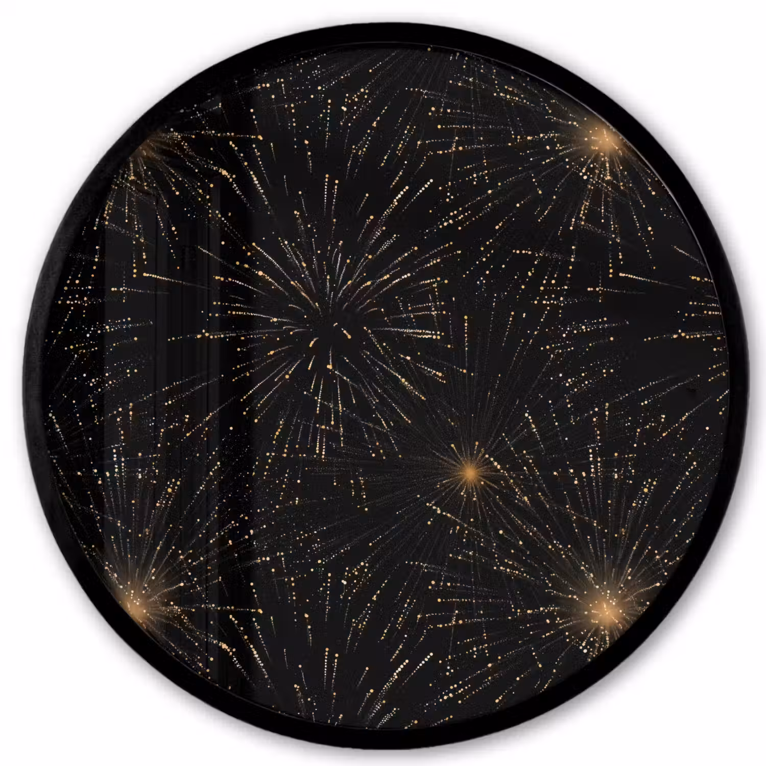 Vuurwerk - Patroon - Feestelijk - Goud - Zwart Fotolijst rond zonder passe partout klein 856 -3d