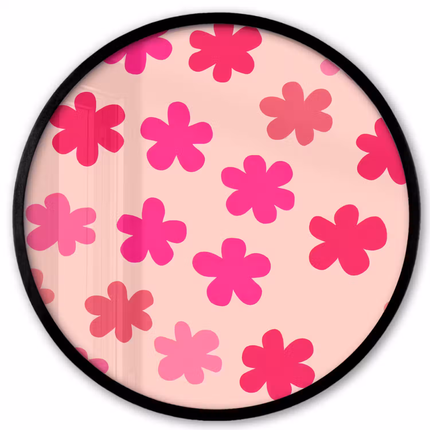 Bloemen - Patroon - Roze Fotolijst rond zonder passe partout klein -3d