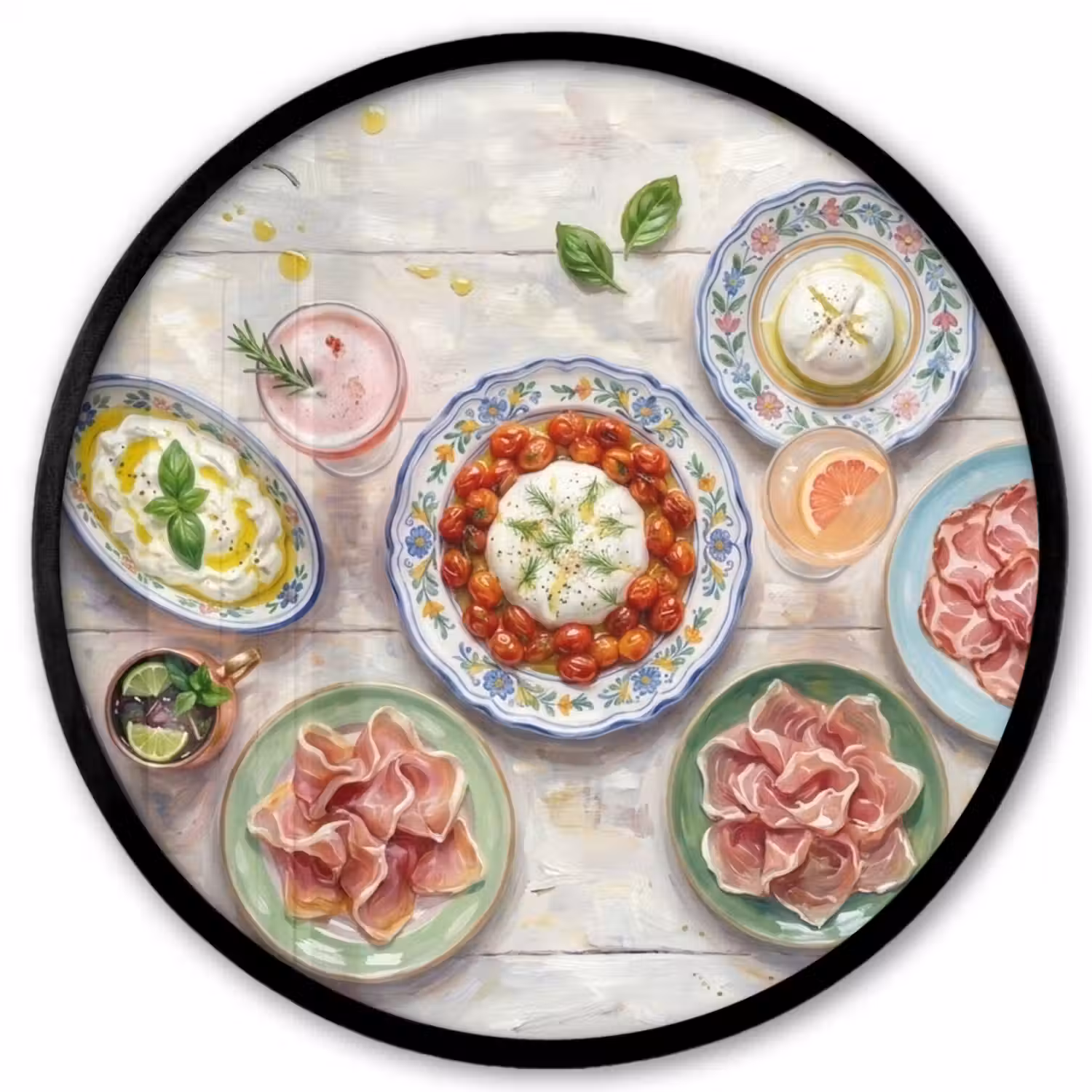 Eten - Tafel - Divers - Modern Fotolijst rond zonder passe partout klein -3d