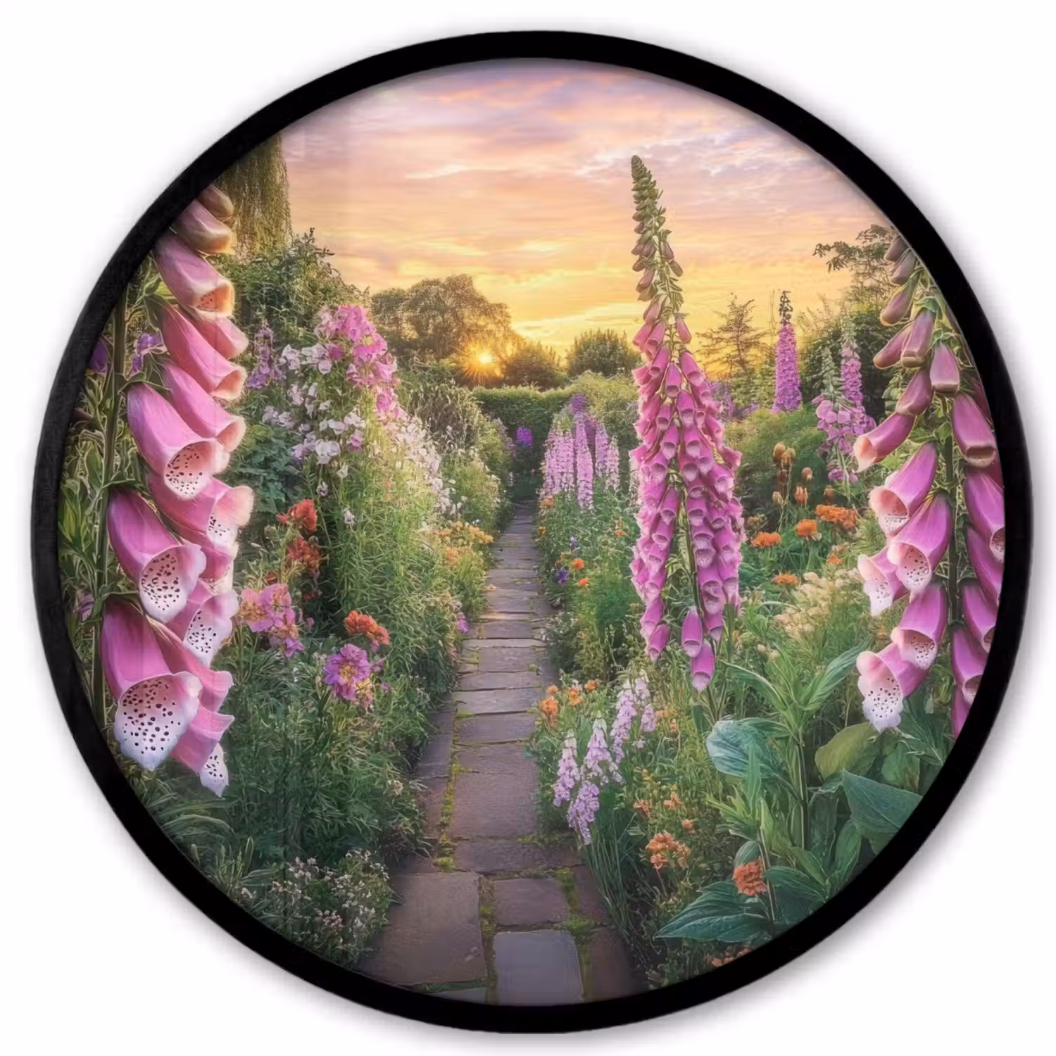 Vingerhoedskruid - Bloemen - Tuin Fotolijst rond zonder passe partout klein -3d