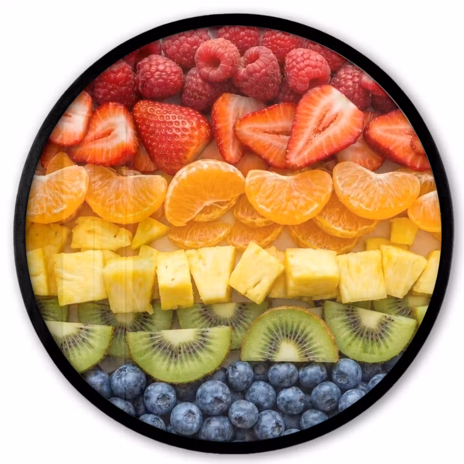 Fruit - Regenboog - Gezond - Kleurrijk Fotolijst rond zonder passe partout klein -3d