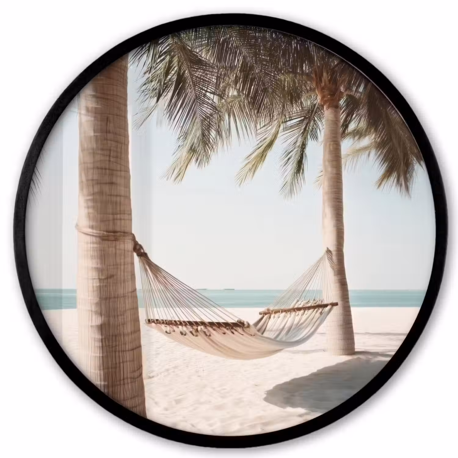 Hangmat - Palmbomen - Strand - Zee Fotolijst rond zonder passe partout klein -3d