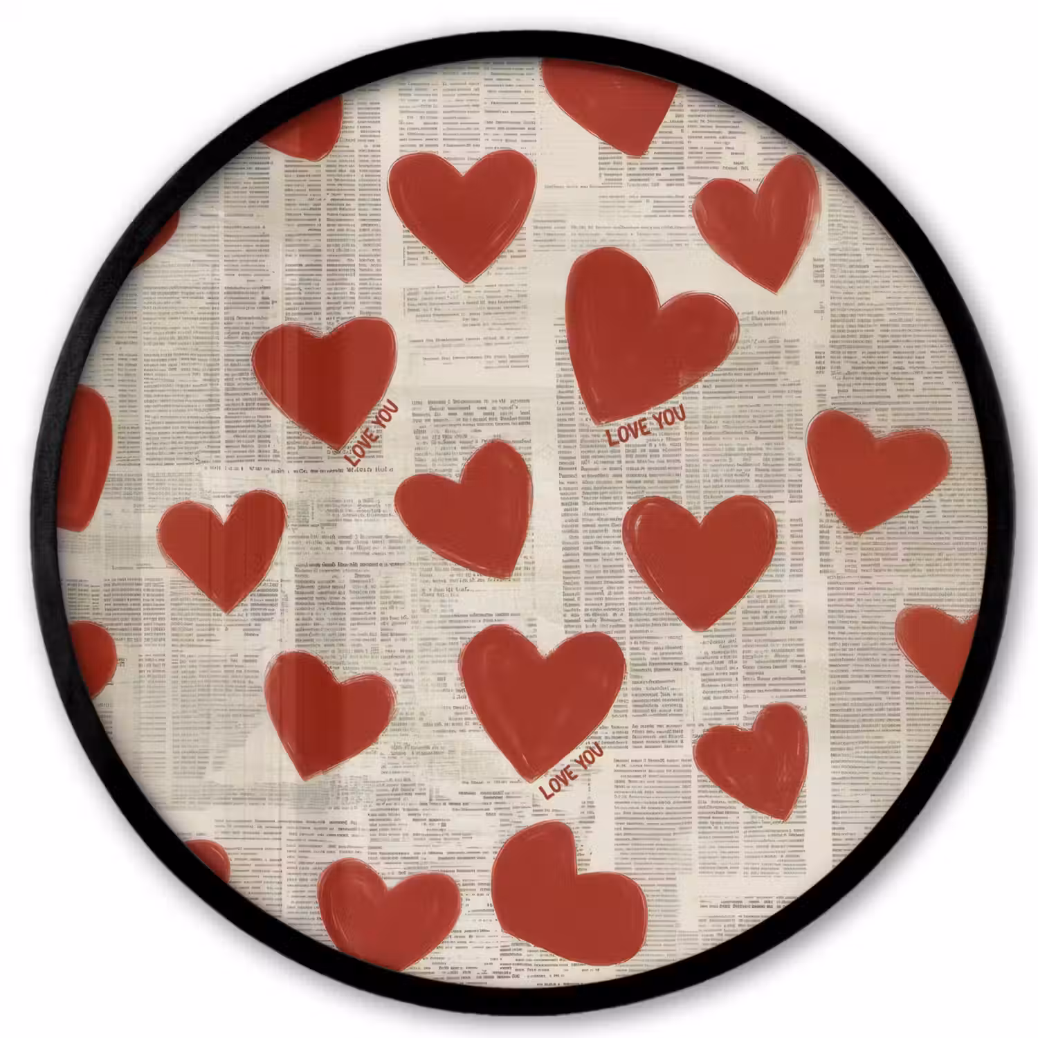 Hartjes - Krant - Loveyou Fotolijst rond zonder passe partout klein -3d
