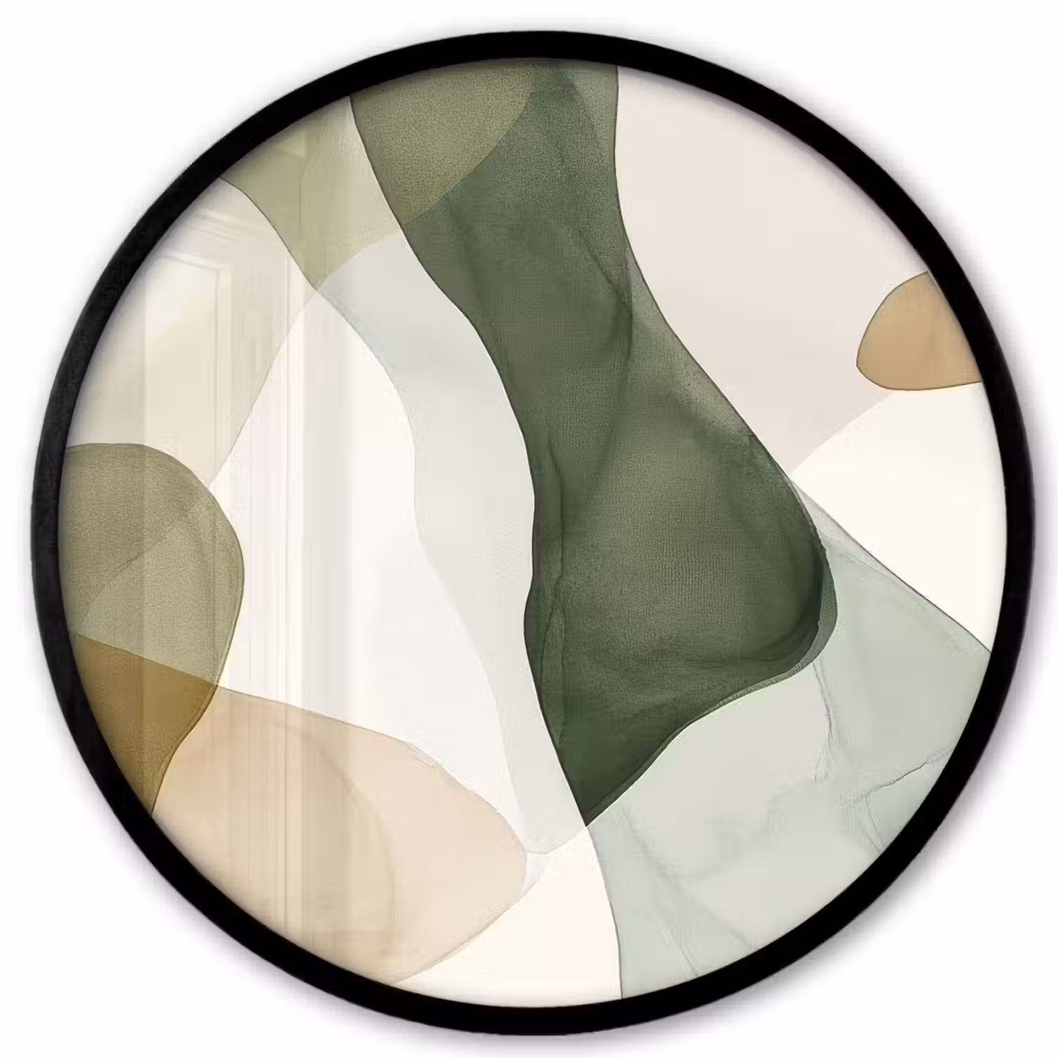 Japandi - Abstract - Groen Fotolijst rond zonder passe partout klein -3d