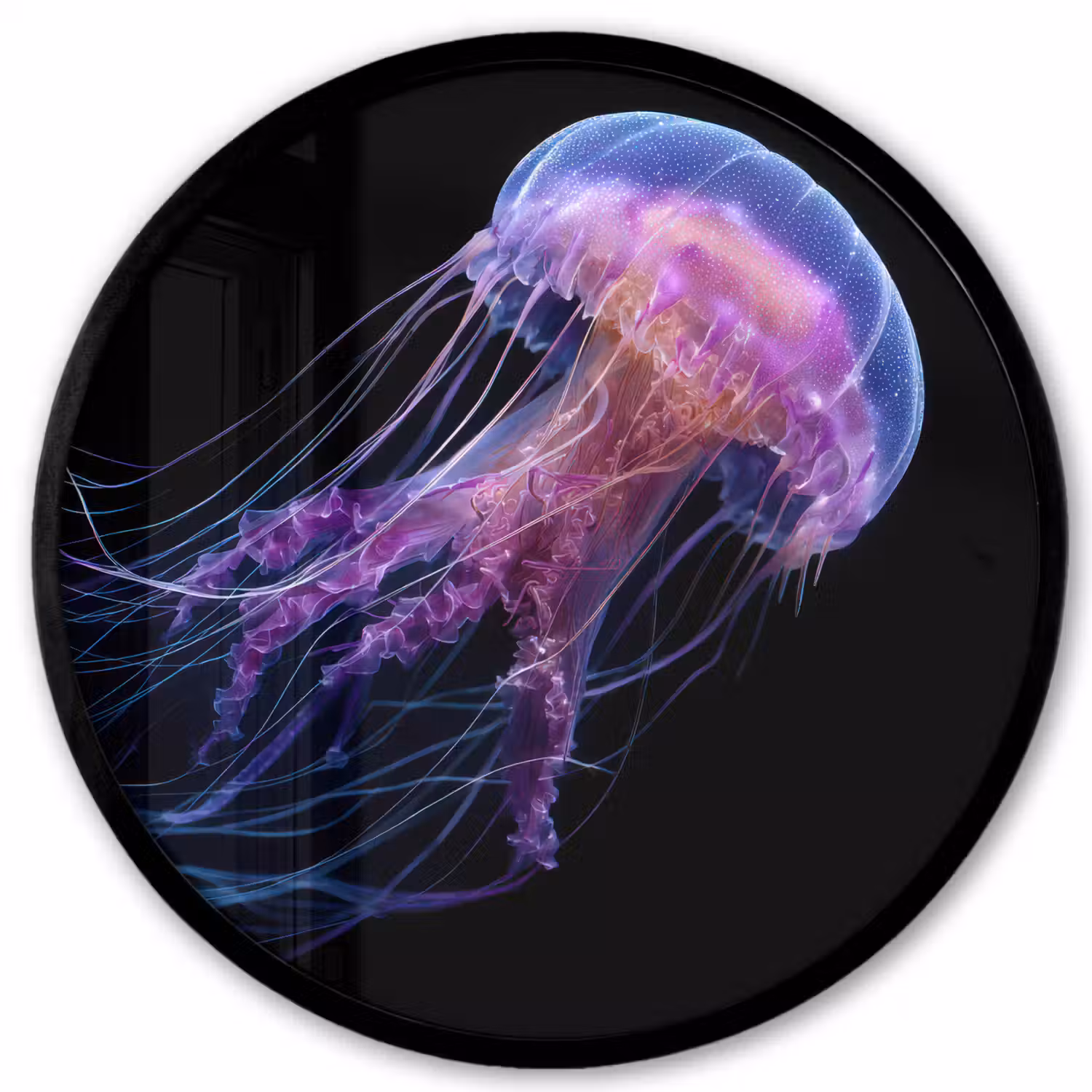 Kwal - Doorzichtig - Roze - Tentakels Fotolijst rond zonder passe partout klein -3d