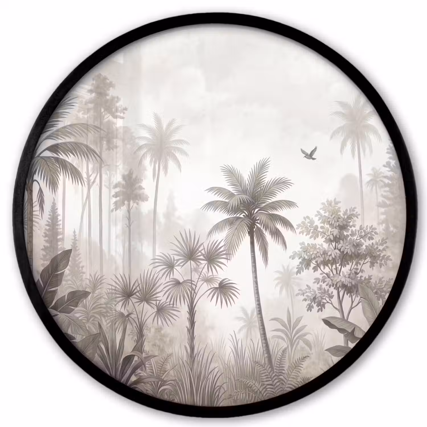 Jungle - Palmbomen - Natuur Fotolijst rond zonder passe partout klein -3d