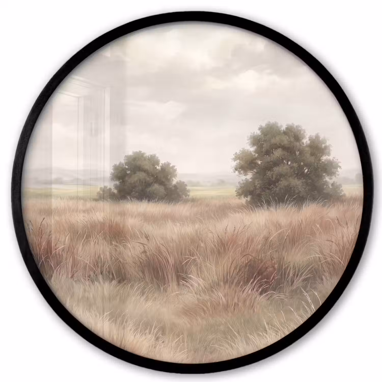 Landschap - Minimalistisch - Beige Fotolijst rond zonder passe partout klein -3d