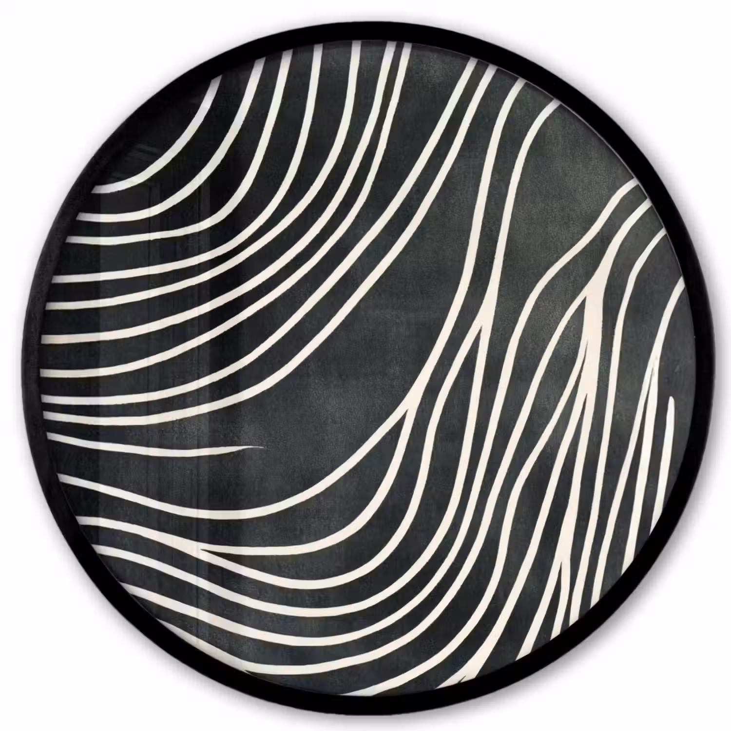 Lijnen - Patroon - Abstract - Wit Fotolijst rond zonder passe partout klein -3d