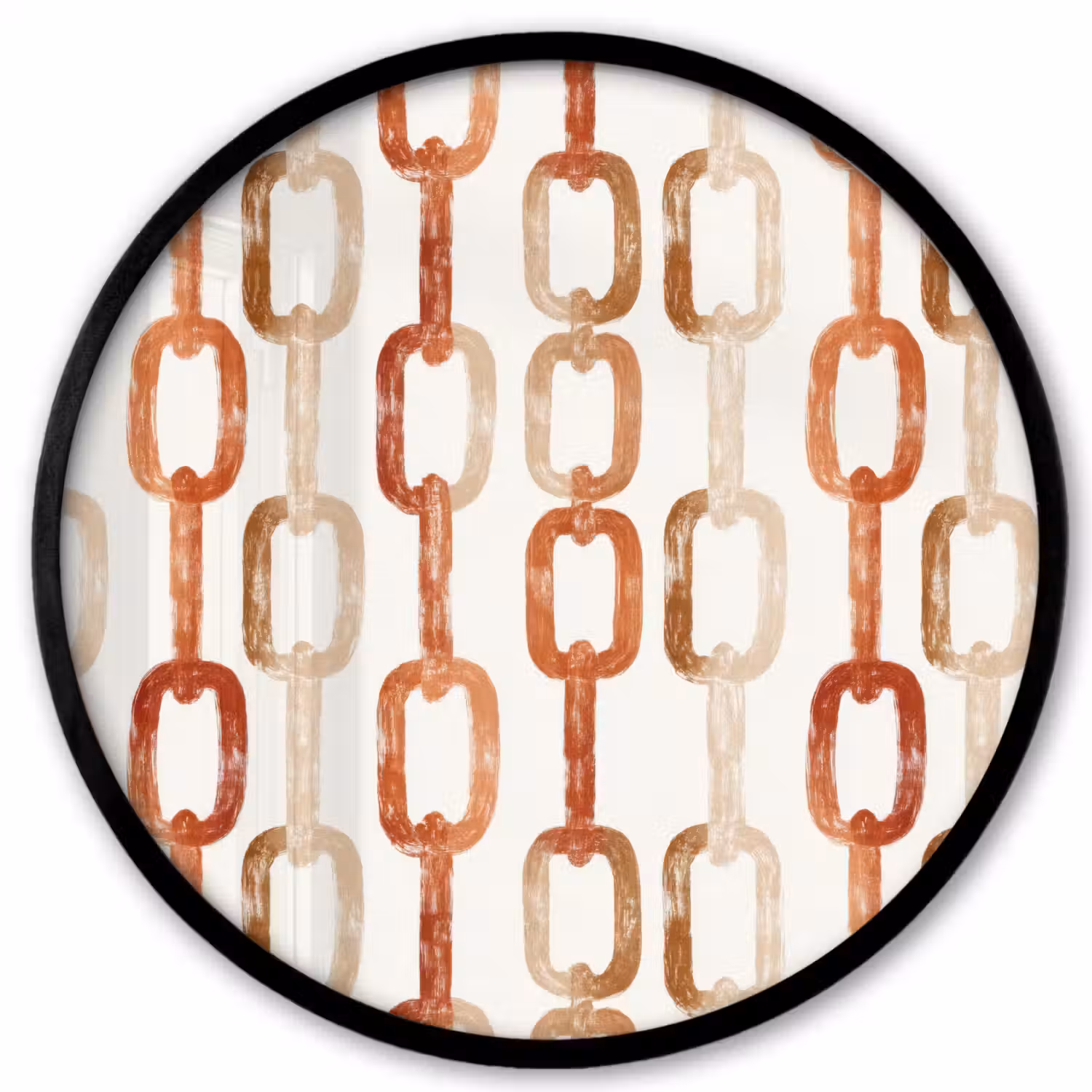 Schakels - Patroon - Aquarel - Terracotta Fotolijst rond zonder passe partout klein 856 -3d