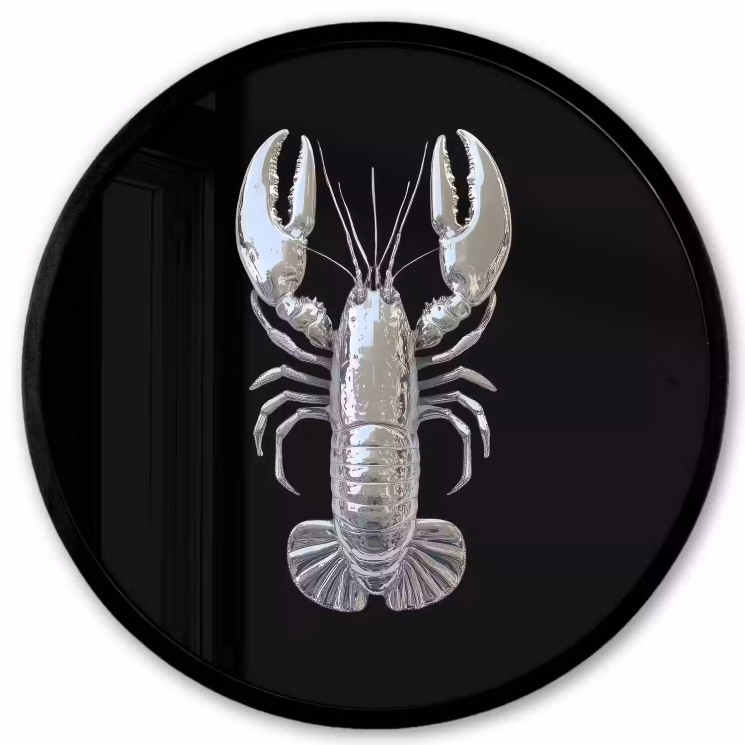 Kreeft - Zilver - Metallic - Luxe Fotolijst rond zonder passe partout klein -3d