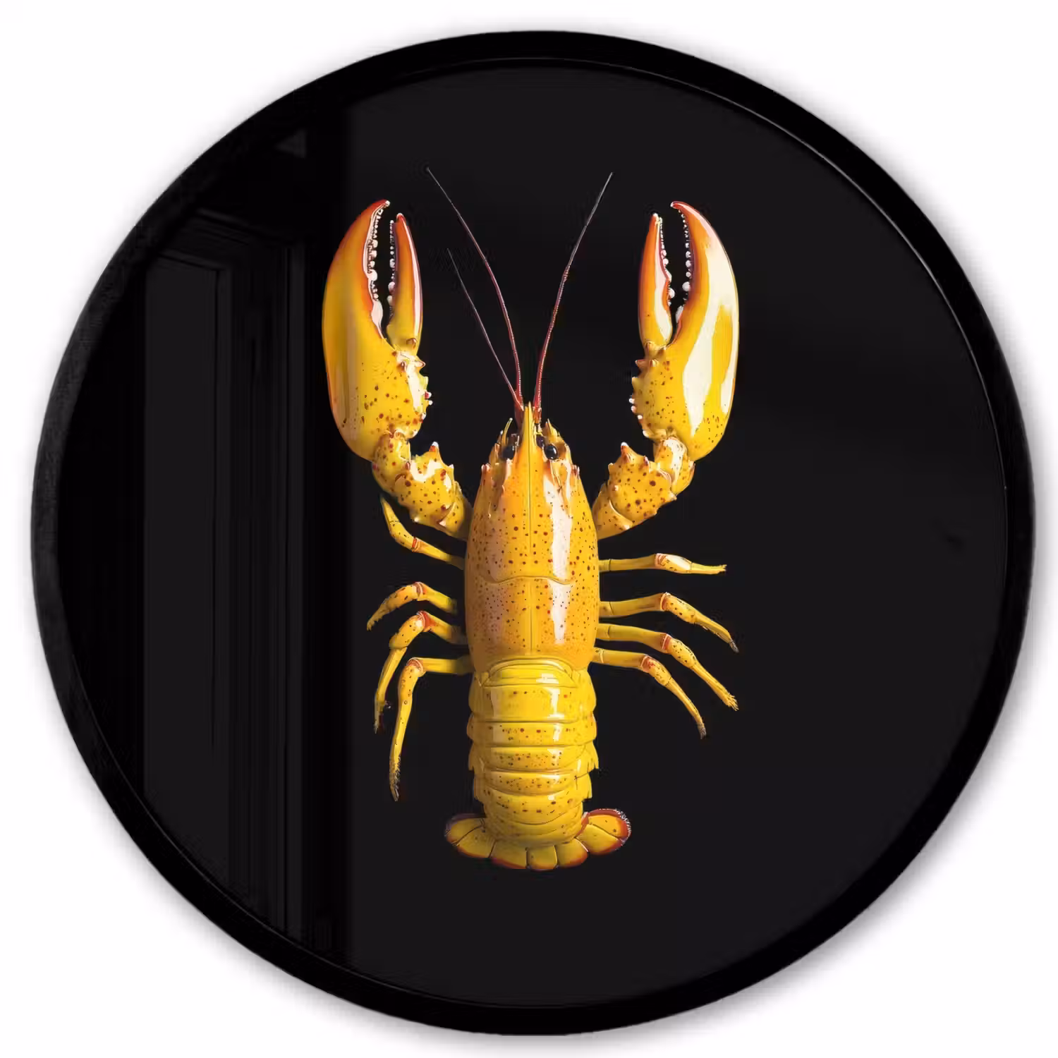 Kreeft - Geel - Stippen - Effen Fotolijst rond zonder passe partout klein -3d