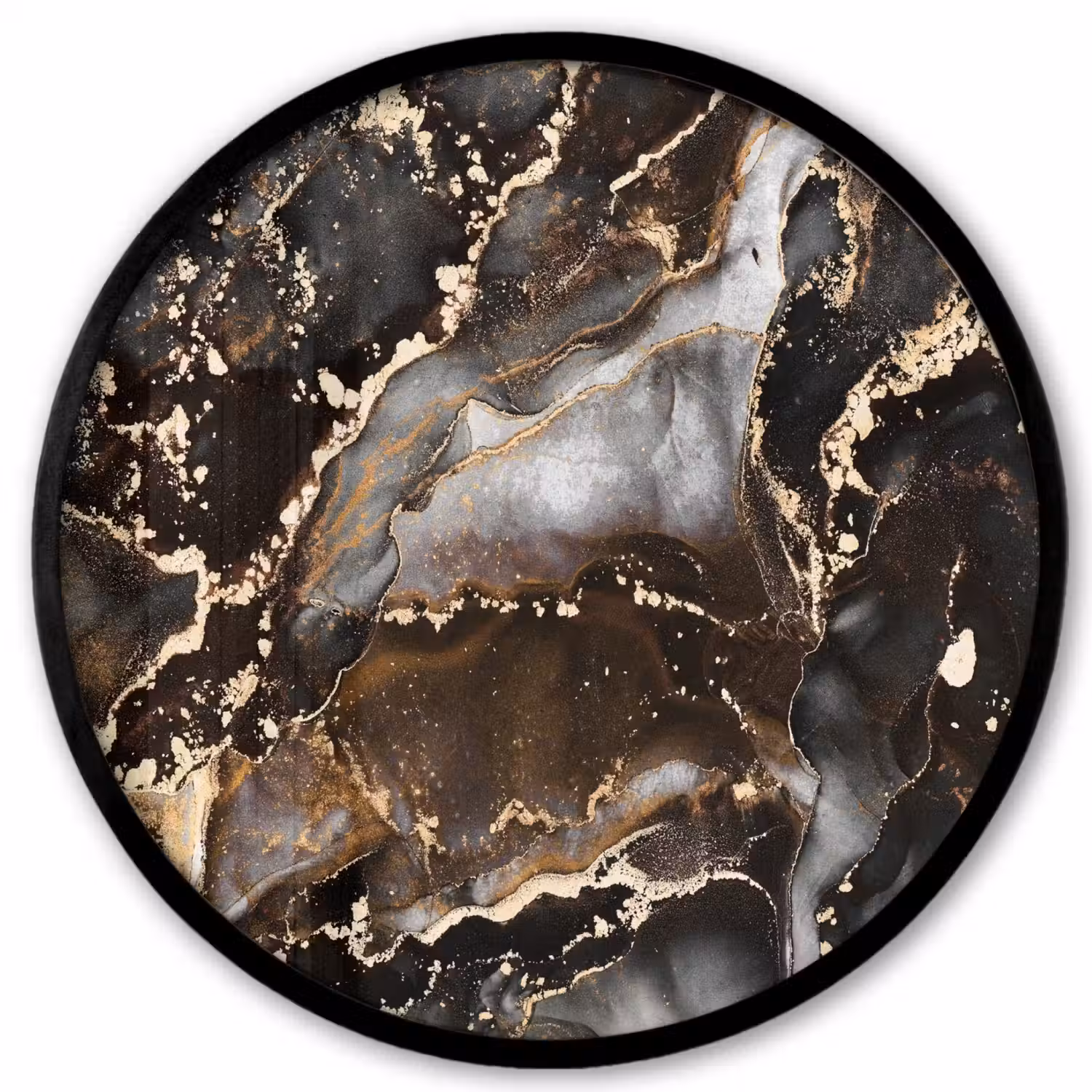 Marmer - Goud - Glitter - Luxe Fotolijst rond zonder passe partout klein -3d