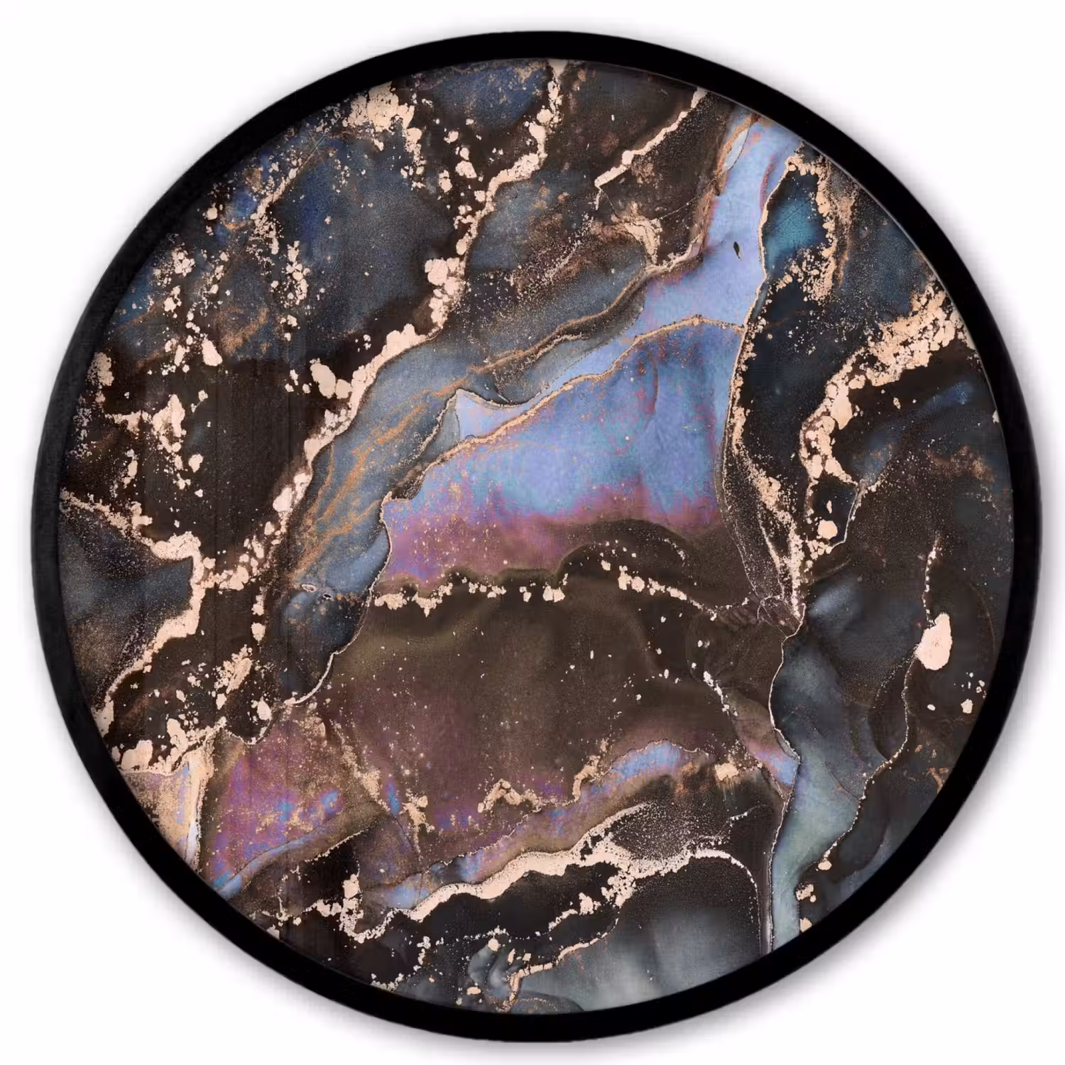 Marmer - Goud - Rosé Fotolijst rond zonder passe partout klein -3d