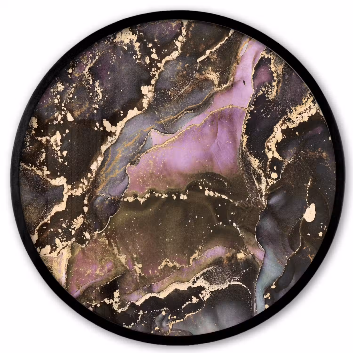 Marmer - Gold - Steen - Abstract Fotolijst rond zonder passe partout klein -3d