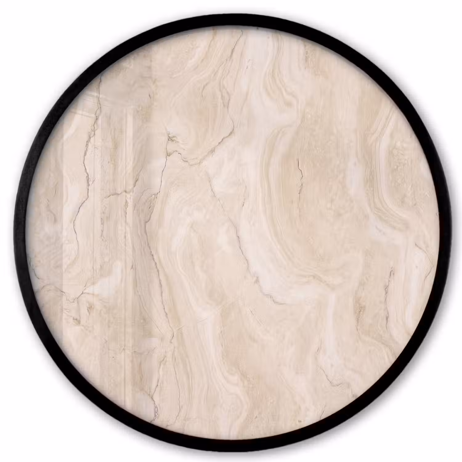 Marmer - Patroon - Beige - Steen - Abstract Fotolijst rond zonder passe partout klein -3d