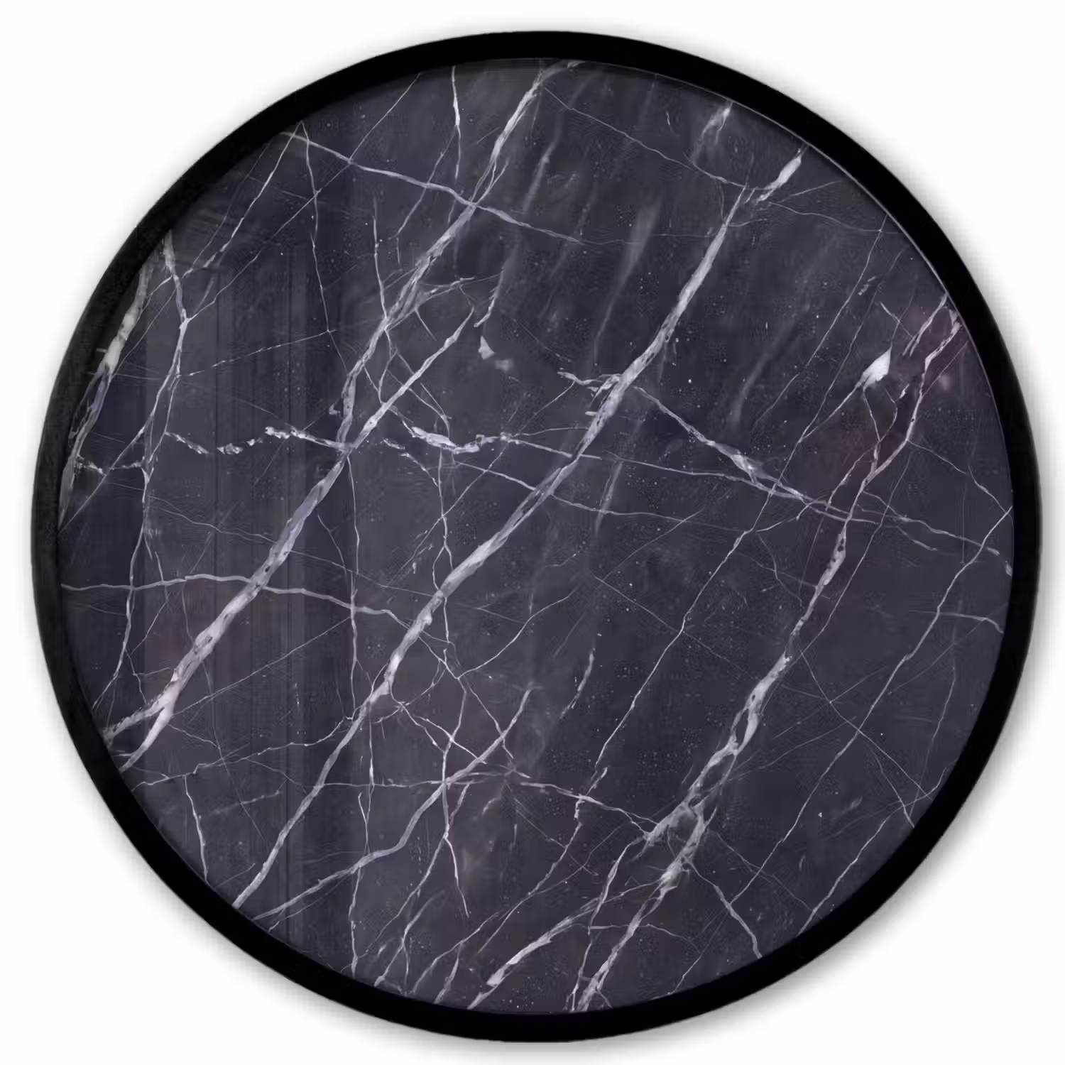 Marmer - Patroon - Modern - Zwart - Wit Fotolijst rond zonder passe partout klein -3d