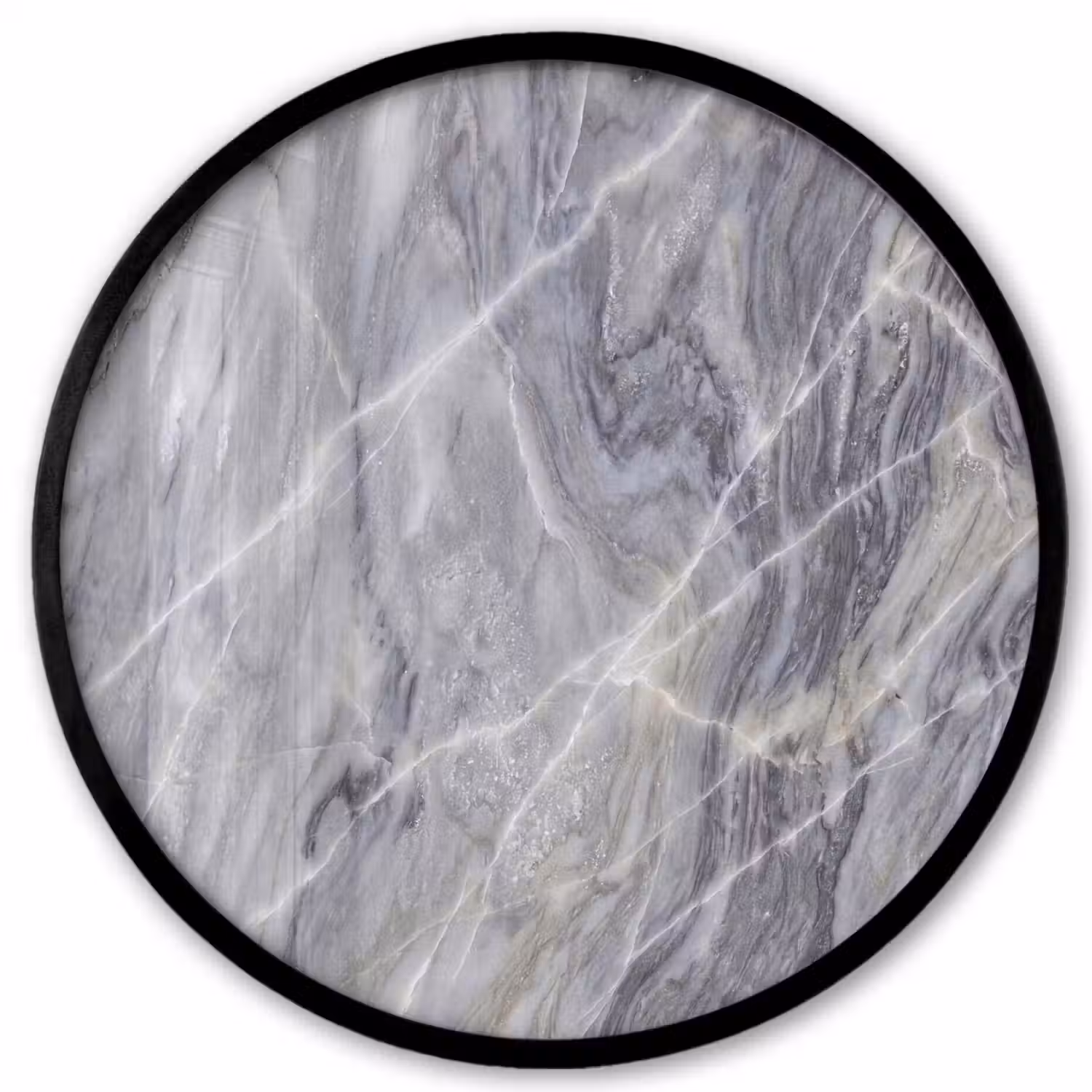 Marmer - Ader - Patroon - Abstract - Grijs Fotolijst rond zonder passe partout klein -3d