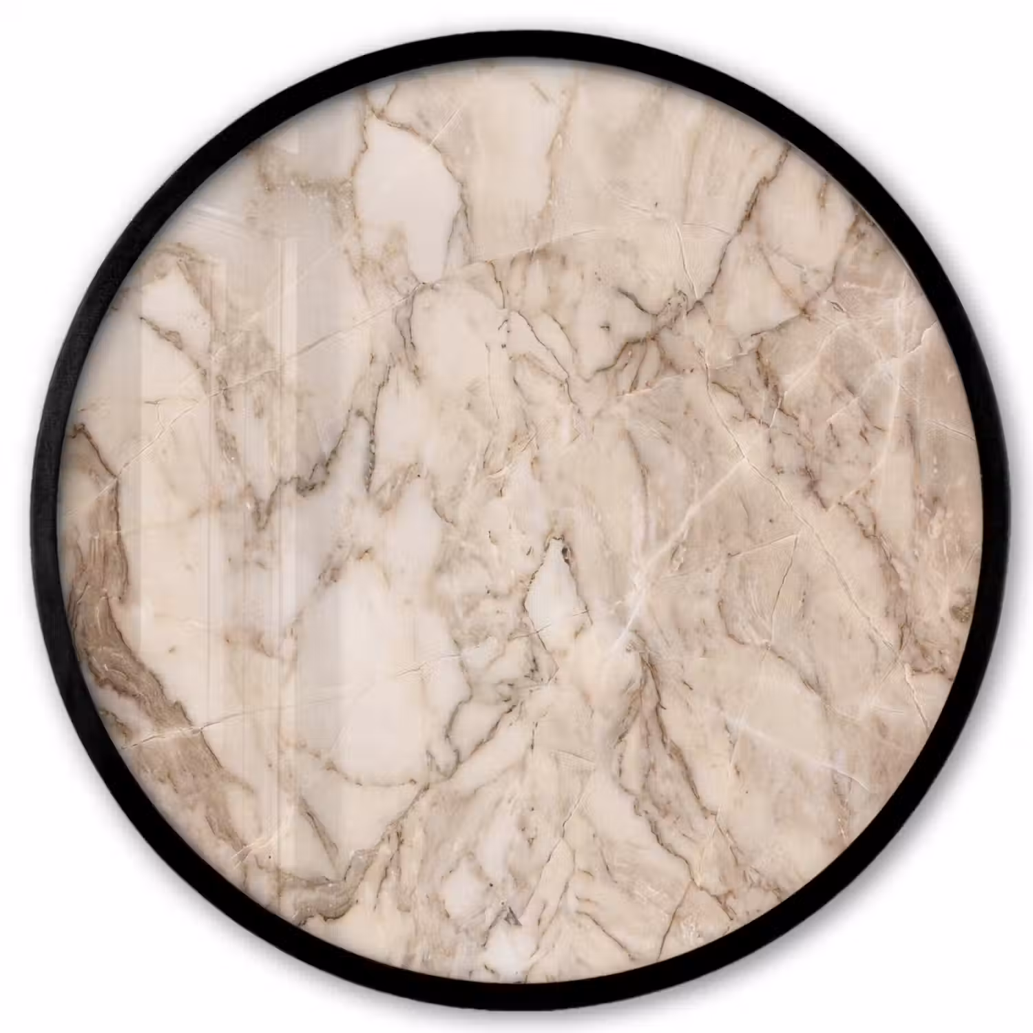 Marmer - Aderen - Textuur - Beige - Modern Fotolijst rond zonder passe partout klein -3d