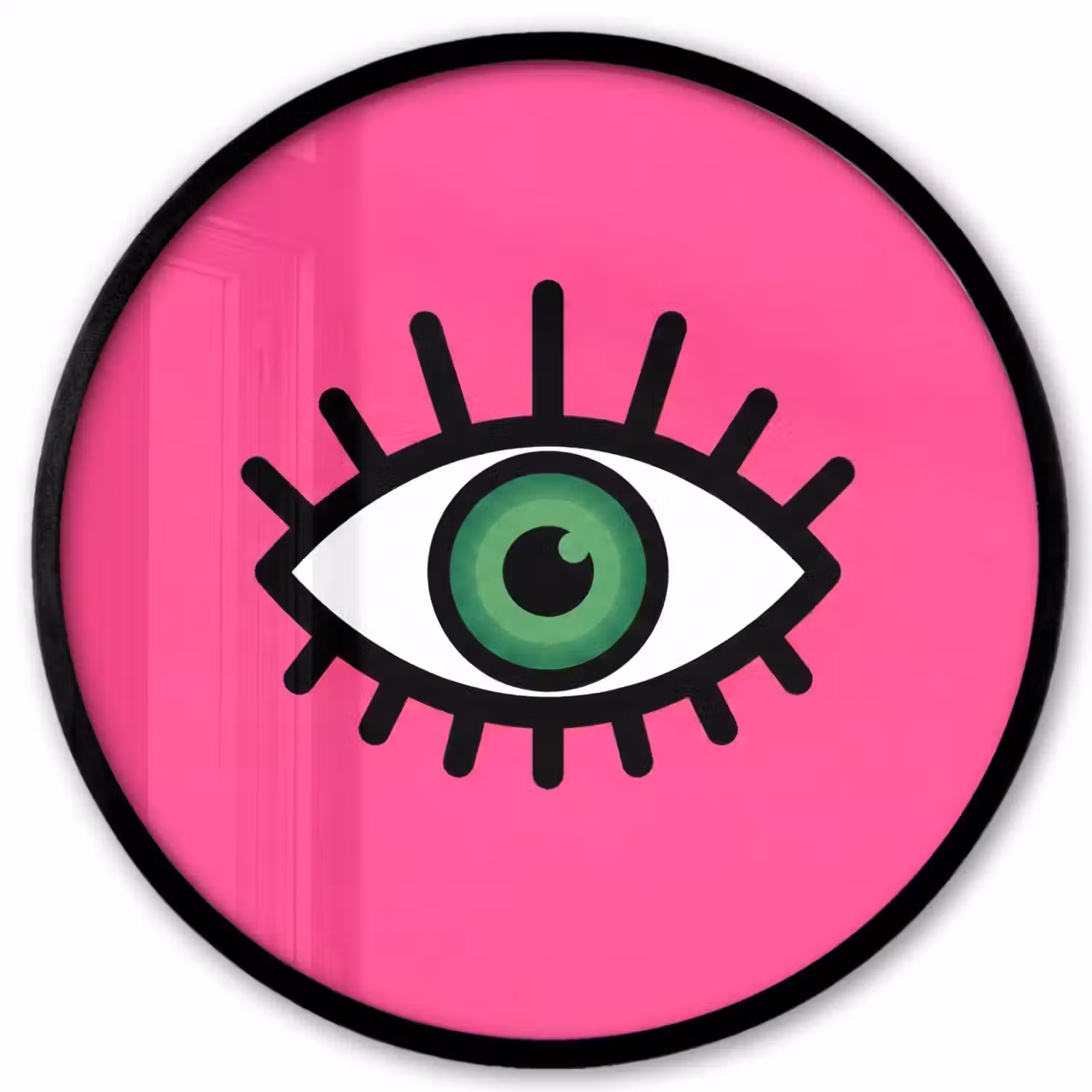 Minimalistisch - Oog - Roze Fotolijst rond zonder passe partout klein -3d