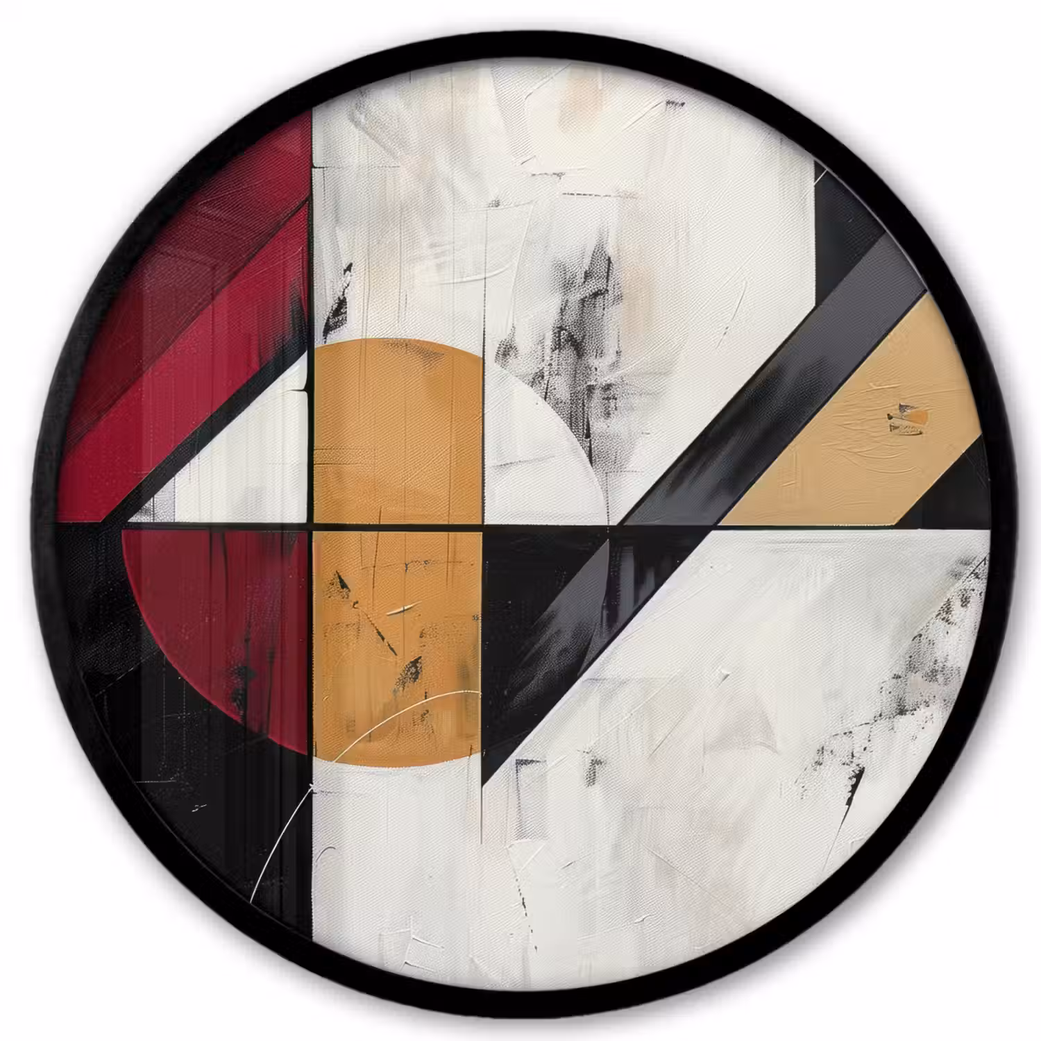Modern - Abstract - Geometrisch - Rood - Industrieel Fotolijst rond zonder passe partout klein -3d