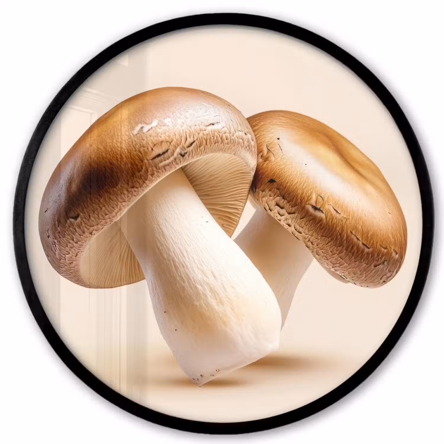 Champignons - Zacht - Beige Fotolijst rond zonder passe partout klein -3d