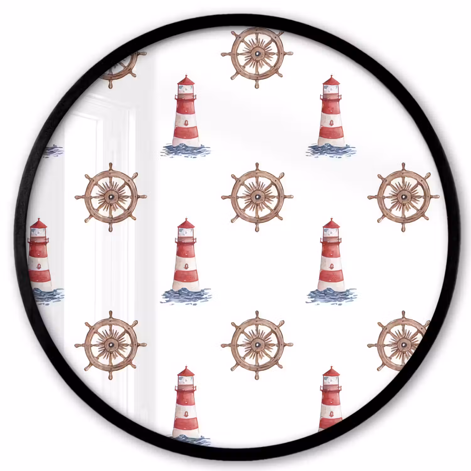 Nautisch - Klassiek - Rood Fotolijst rond zonder passe partout klein 856 -3d