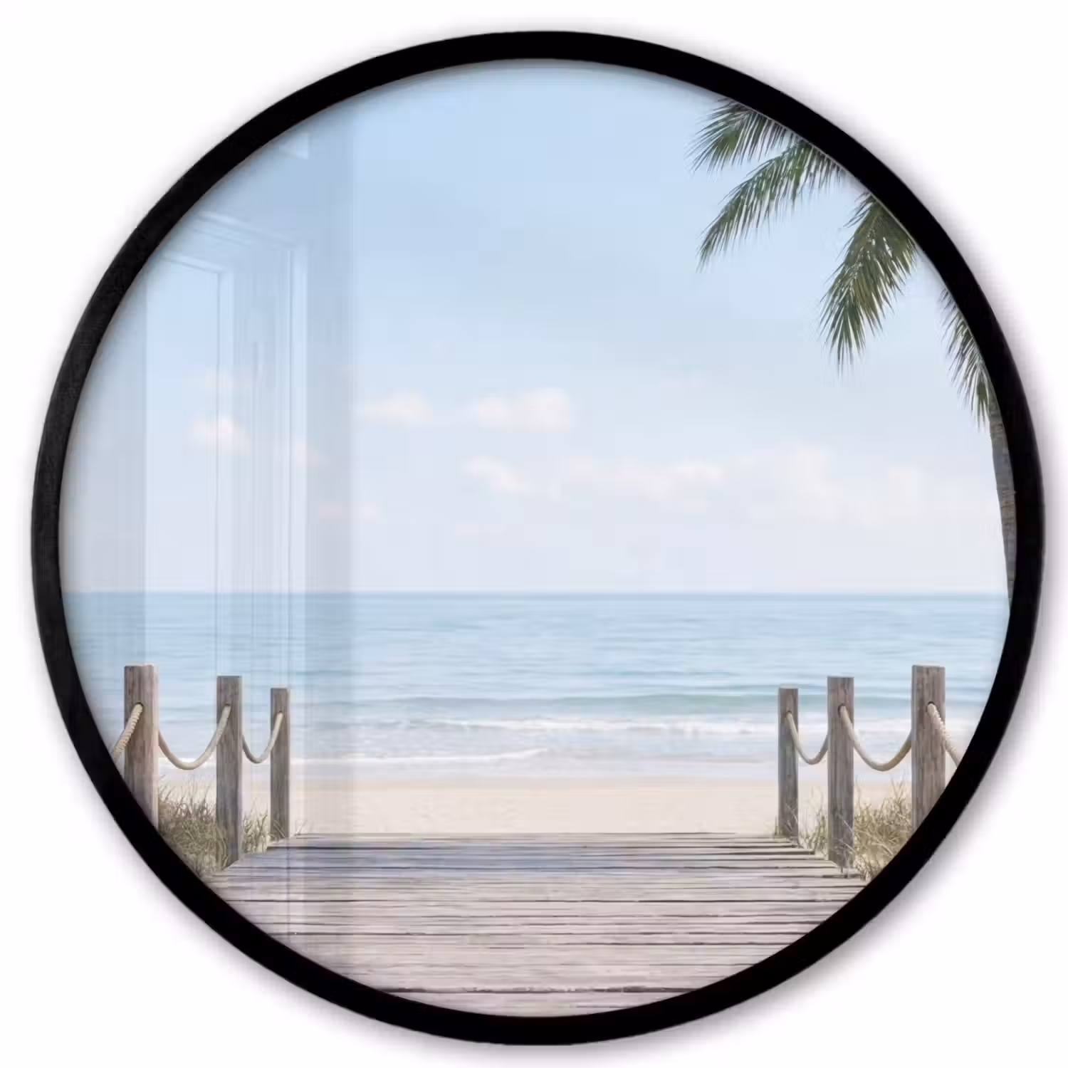 Palmbomen - Pad - Horizon Fotolijst rond zonder passe partout klein -3d