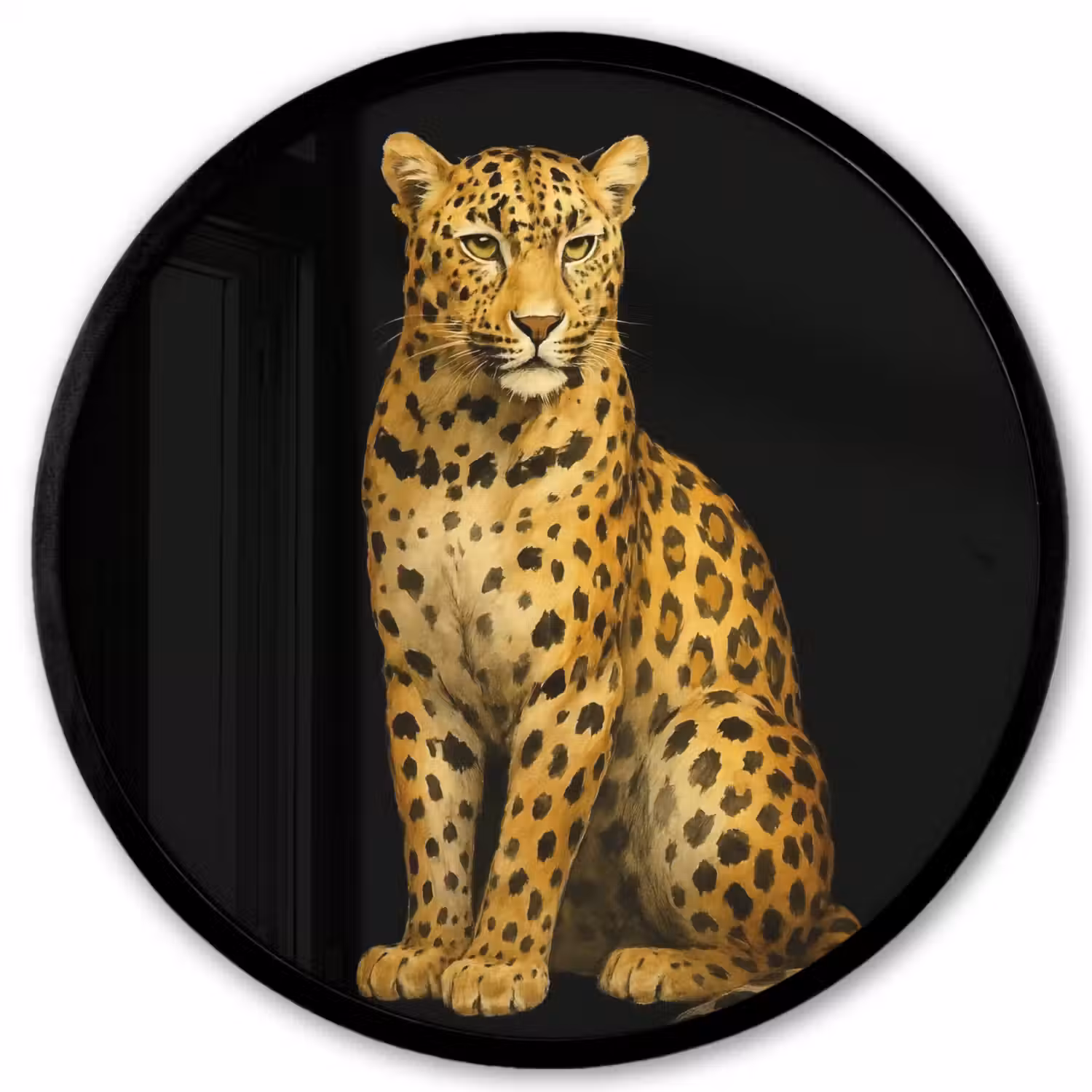 Panter - Realistisch - Bruin Fotolijst rond zonder passe partout klein -3d