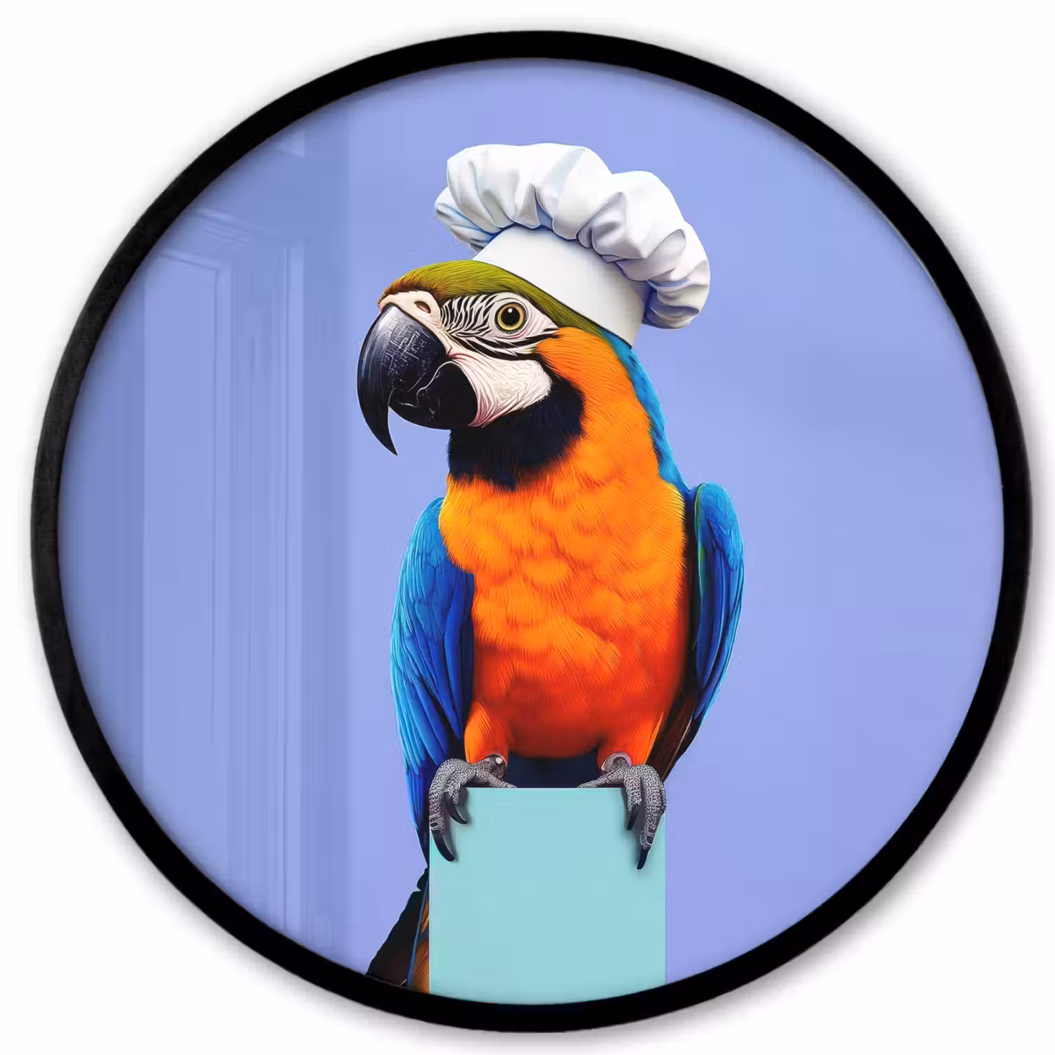 Papegaai - Koksmuts - Vogel - Leuk Fotolijst rond zonder passe partout klein -3d