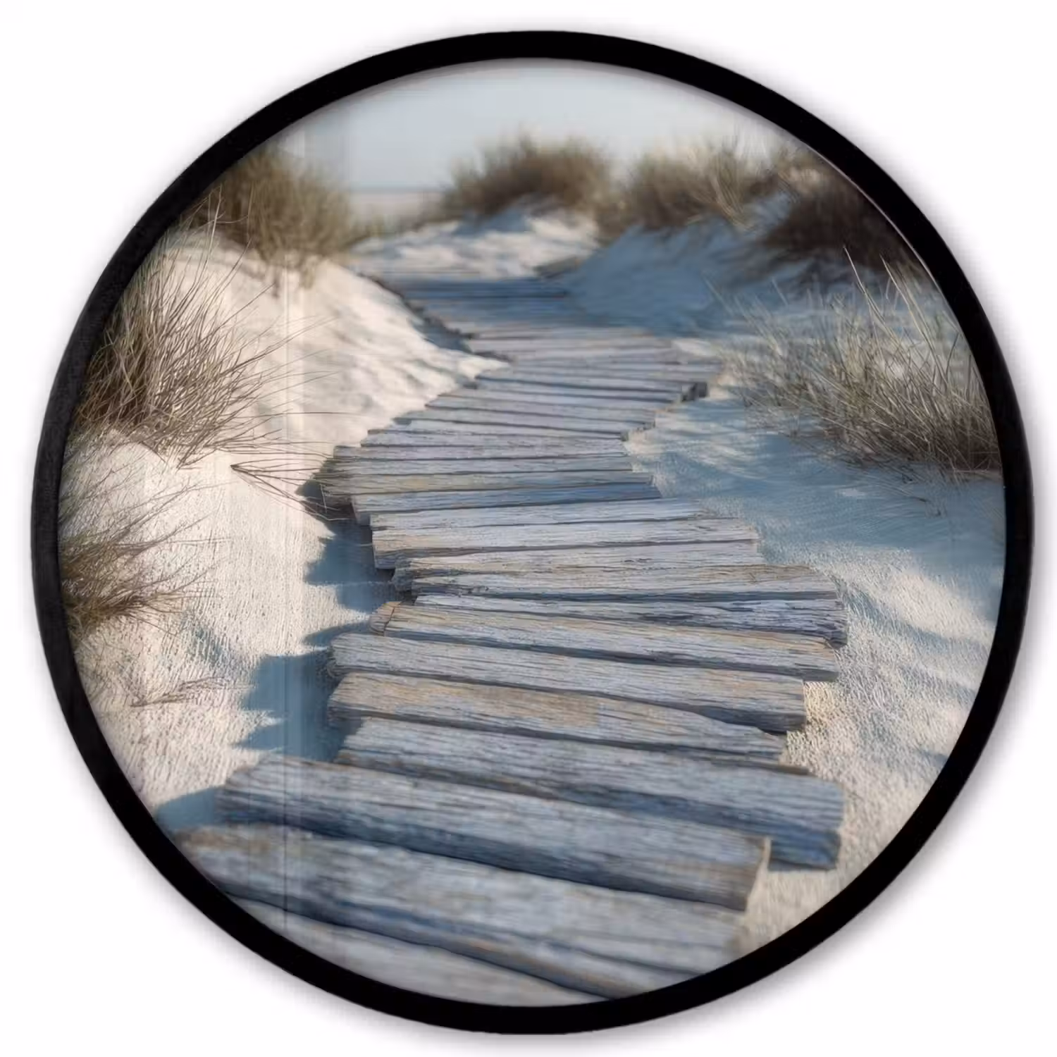 Pad - Planken - Duinen - Gras Fotolijst rond zonder passe partout klein -3d