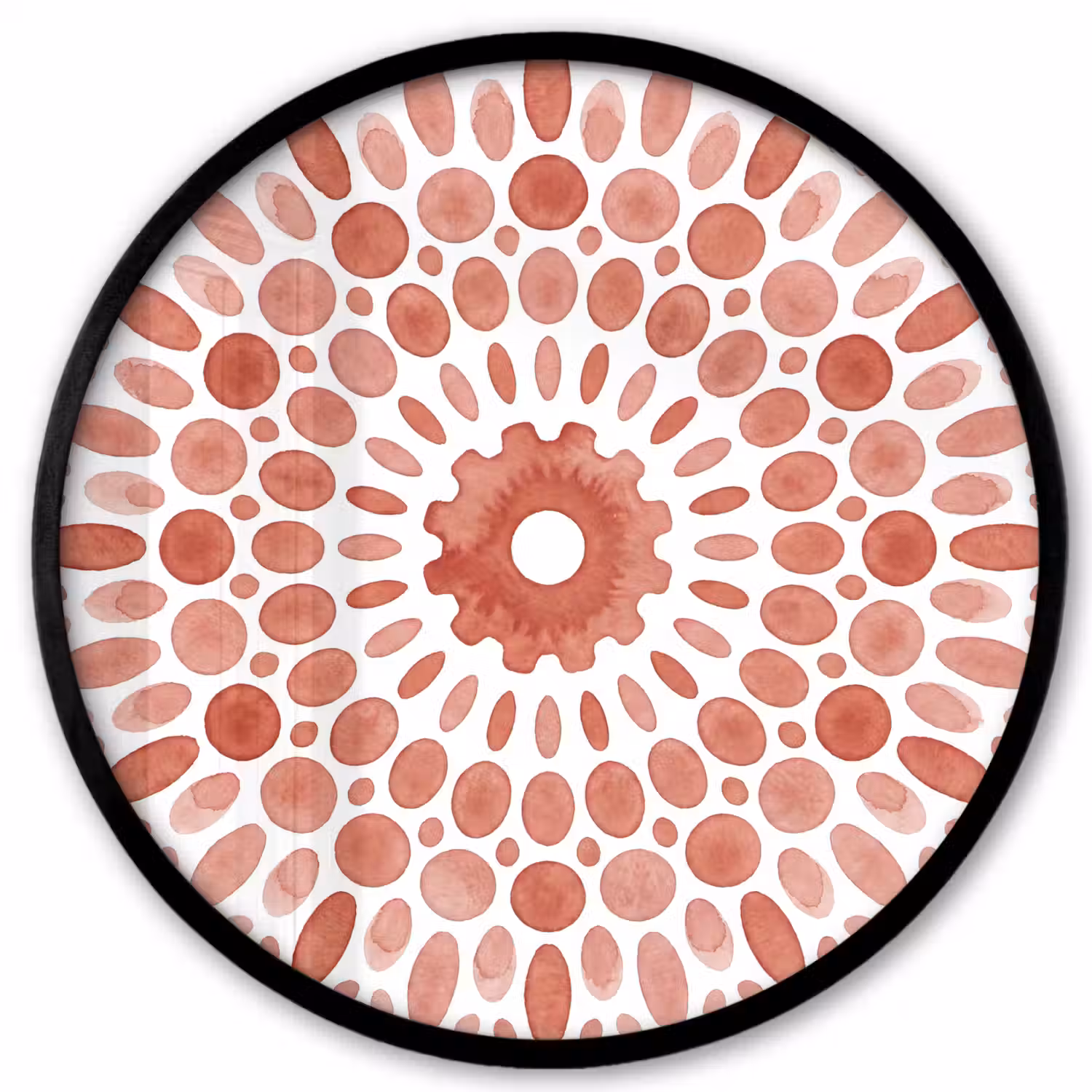Patroon - Cirkels - Abstract - Modern - Rood Fotolijst rond zonder passe partout klein -3d