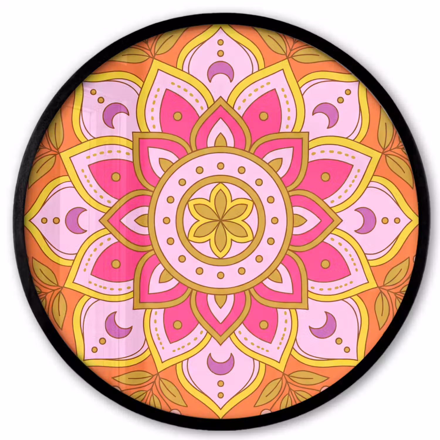 Patroon - Bloemmotief - Decoratie - Abstract - Roze Fotolijst rond zonder passe partout klein -3d