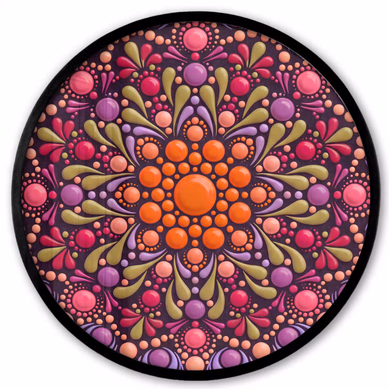 Patroon - Stippen - Abstract - Modern - Kleurrijk Fotolijst rond zonder passe partout klein -3d