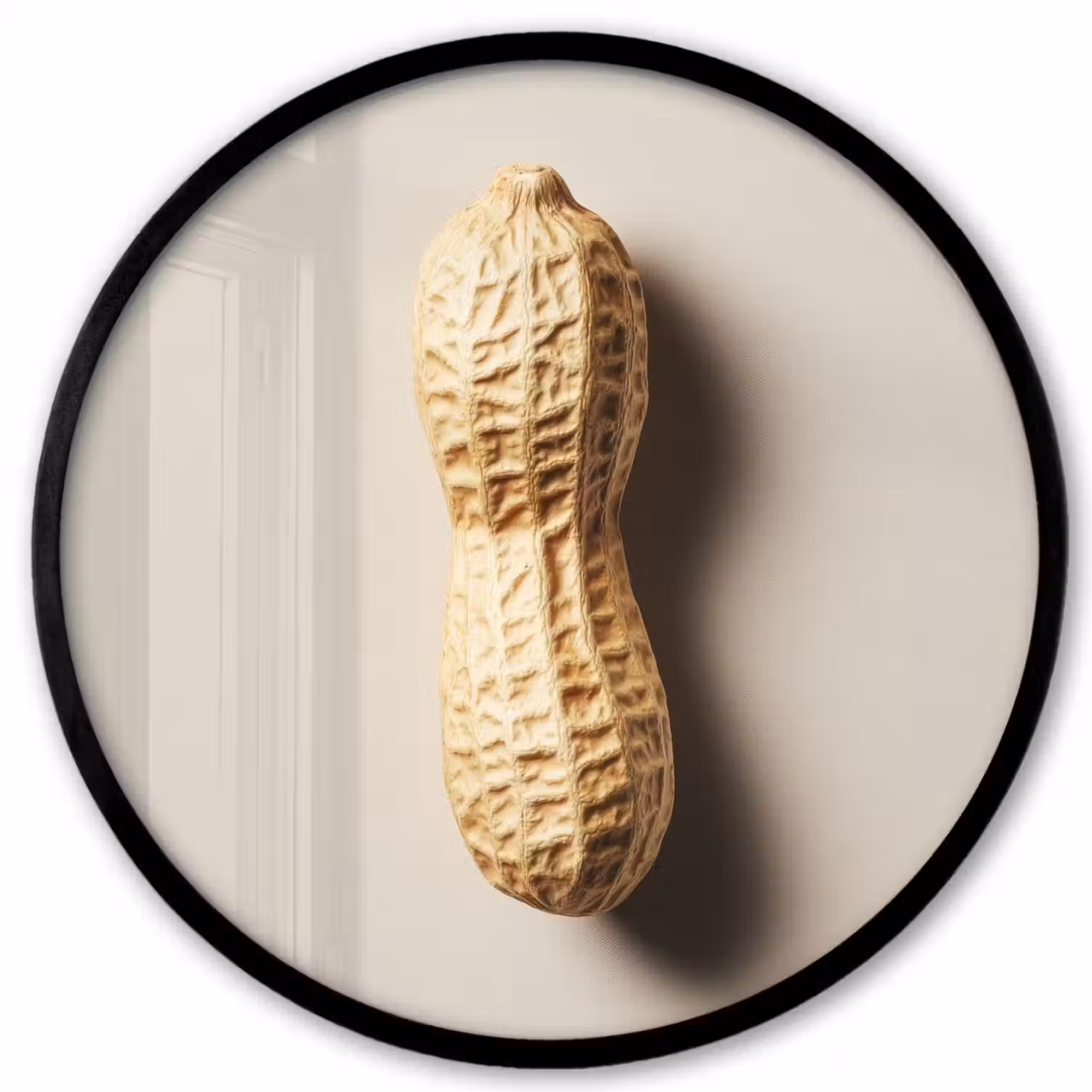 Pinda - Ruw - Beige Fotolijst rond zonder passe partout klein -3d